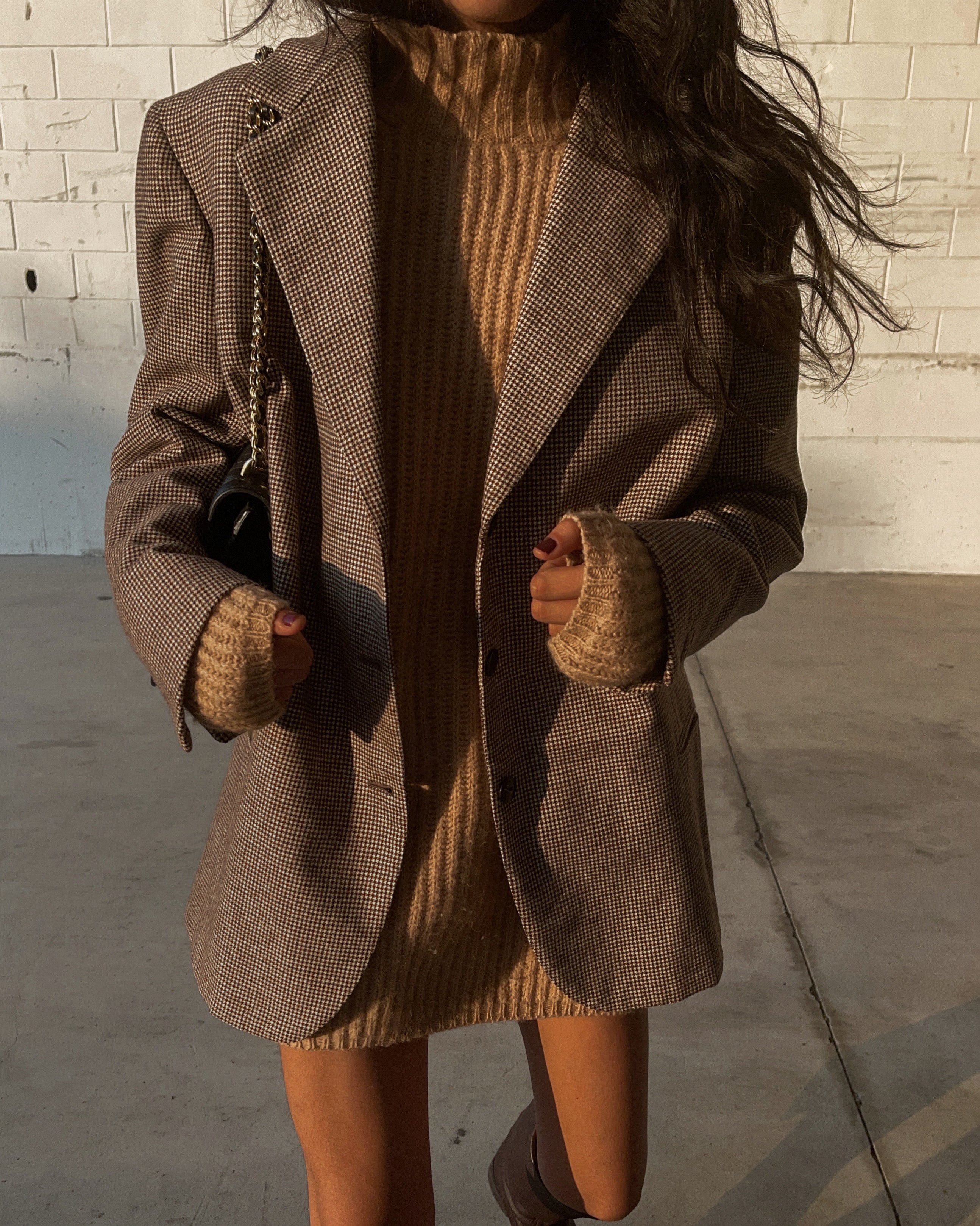 OVERSIZED BLAZER IN PIED DE POULE