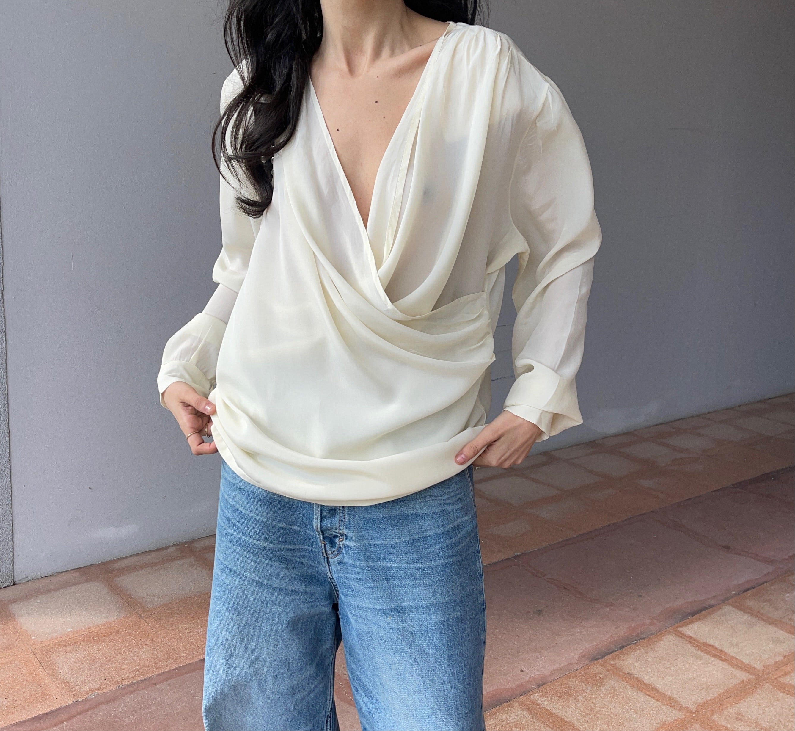 100 silk wrap shirt