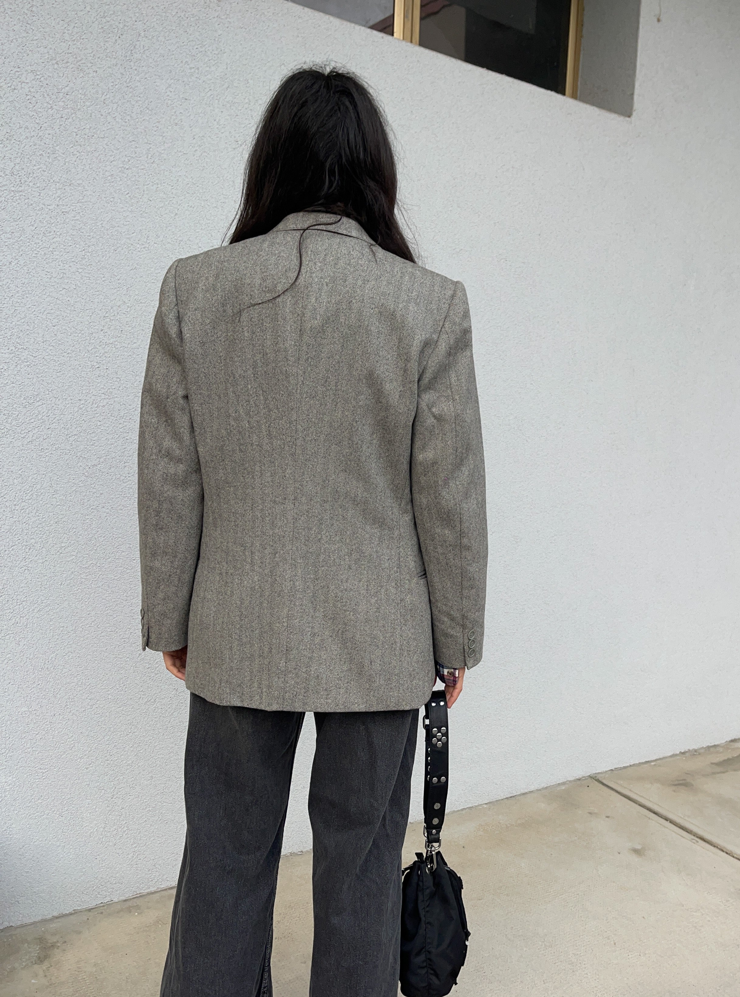 Grey spigato blazer