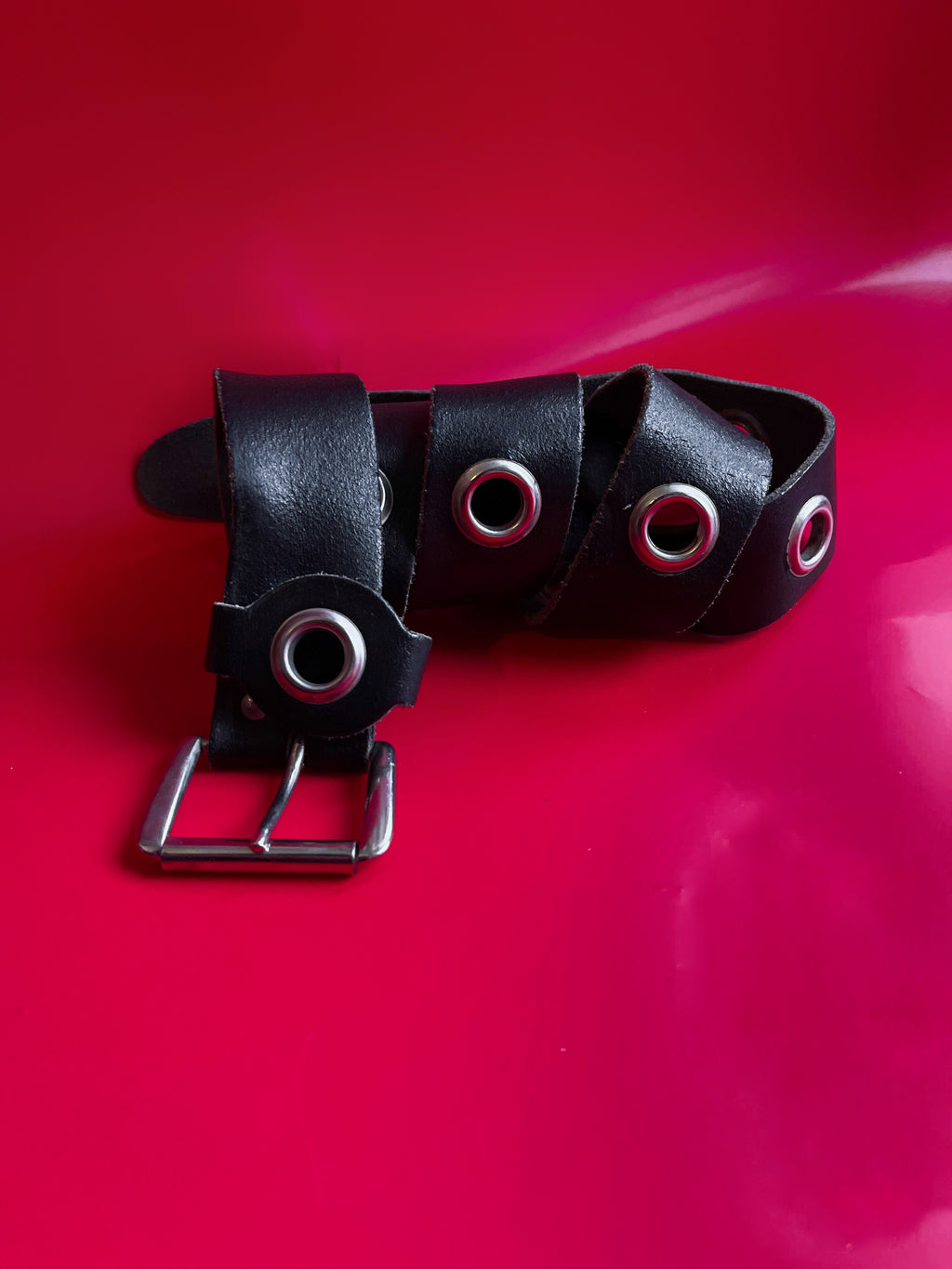 Studded leather belt