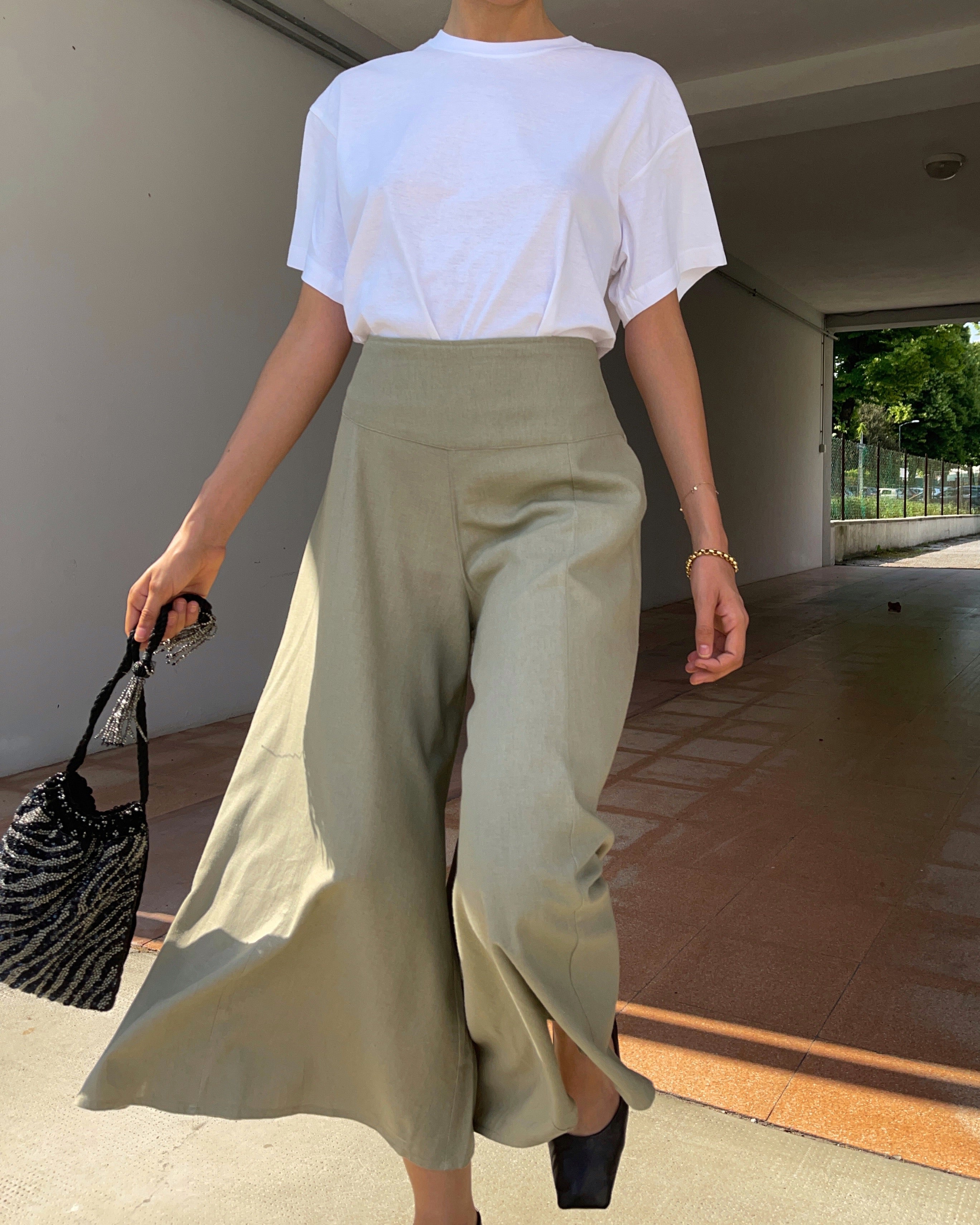 100 linen gonna-pantalone