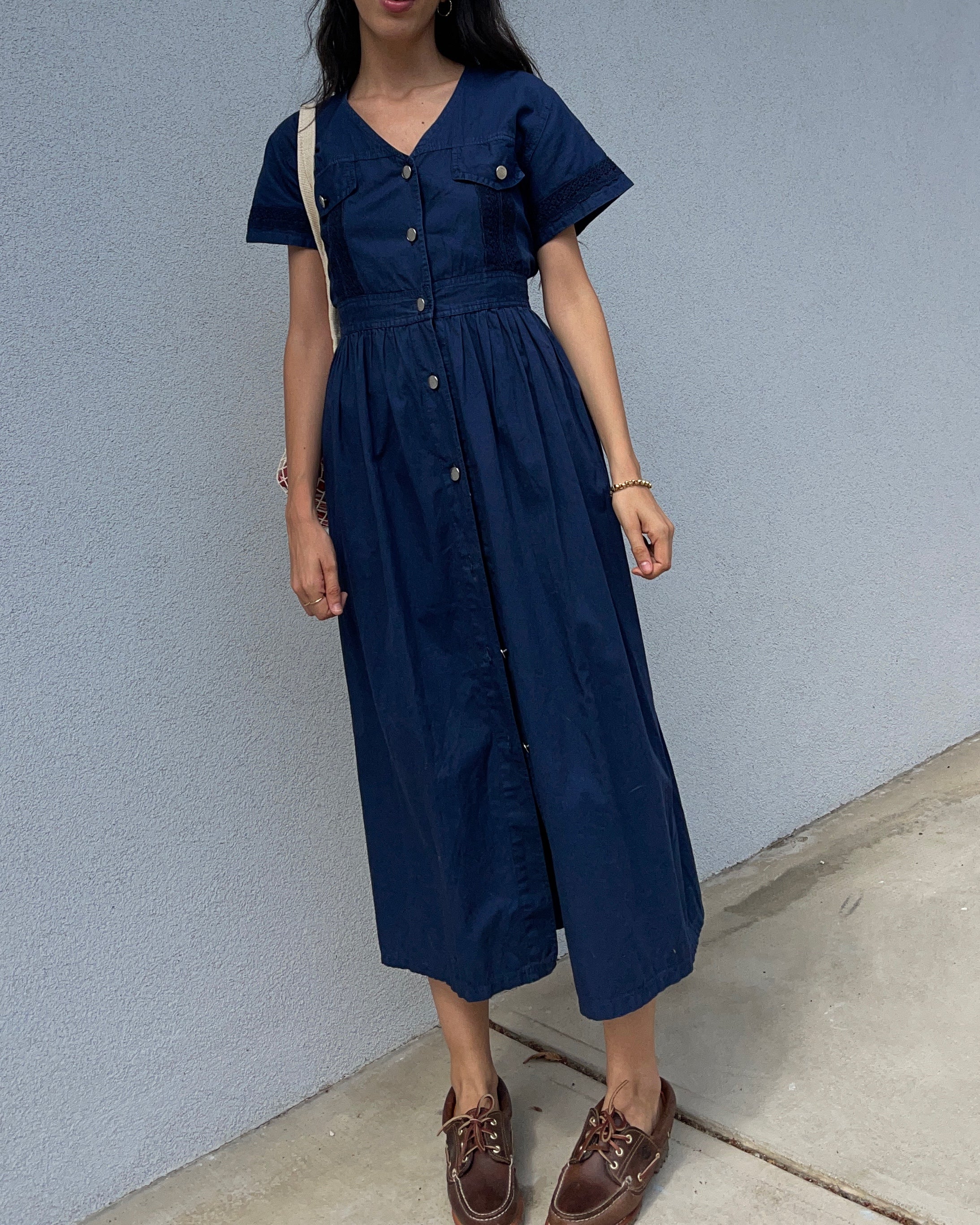 Blue cotton dress