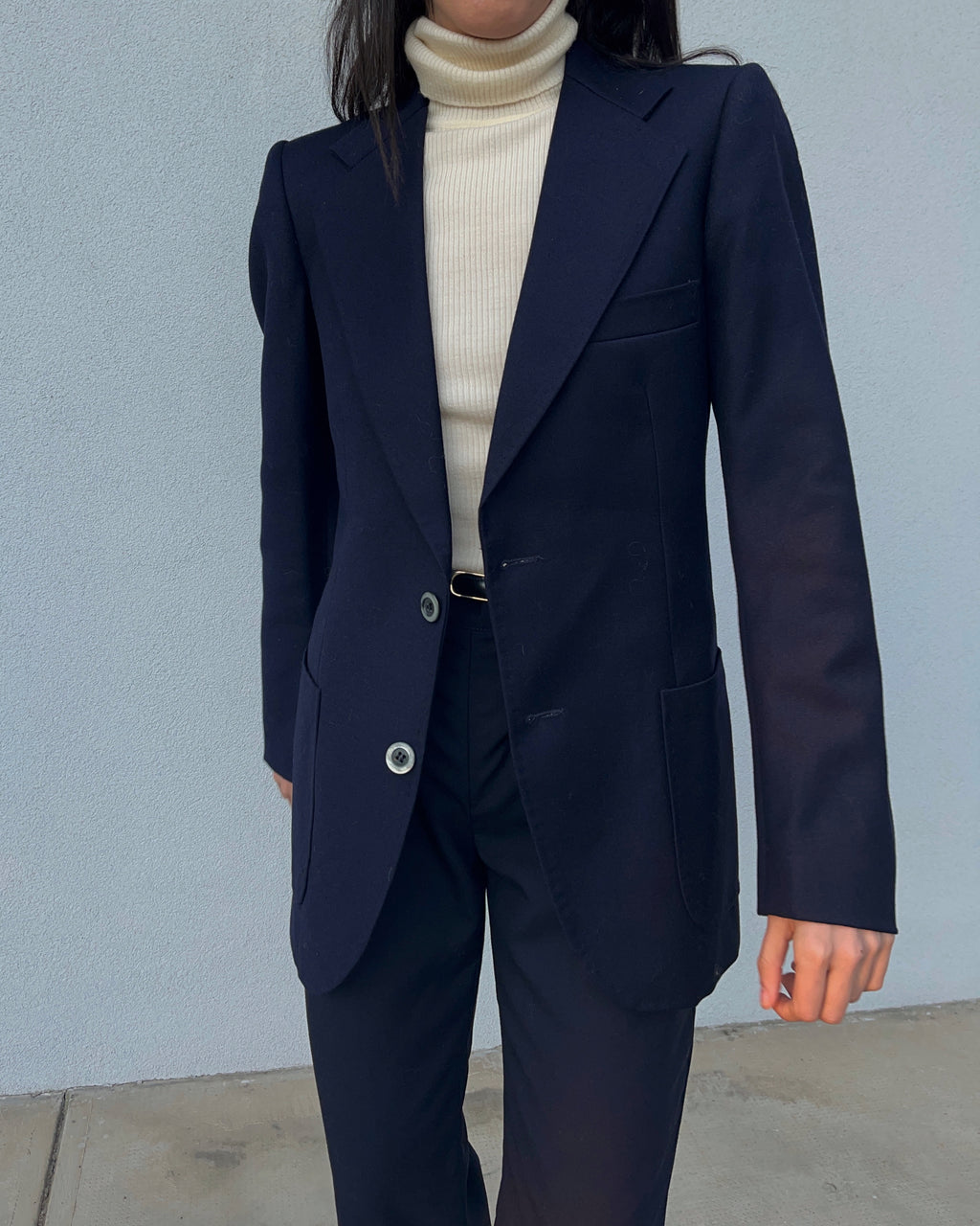 Blazer blu 100 lana