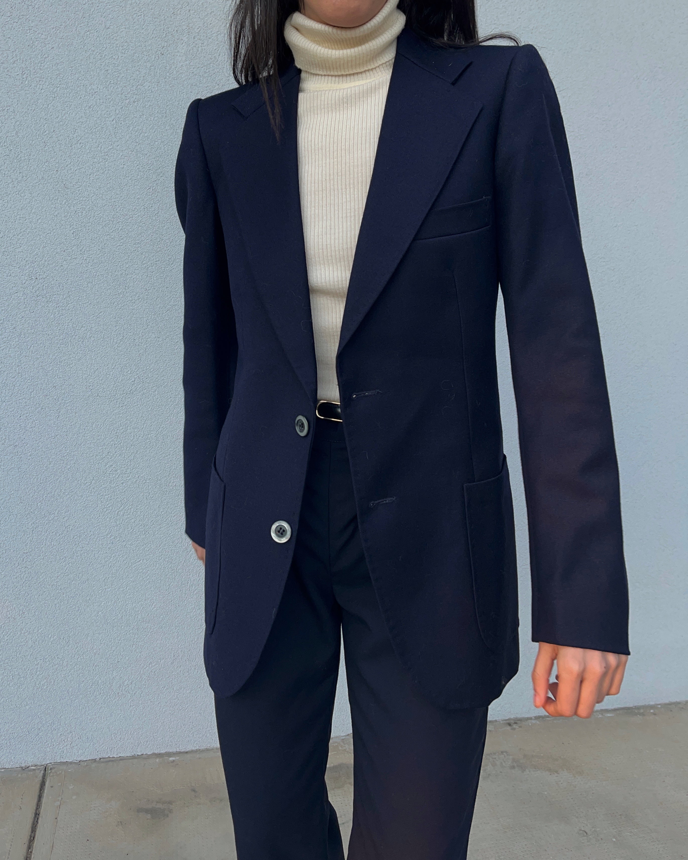 Blazer blu 100 lana