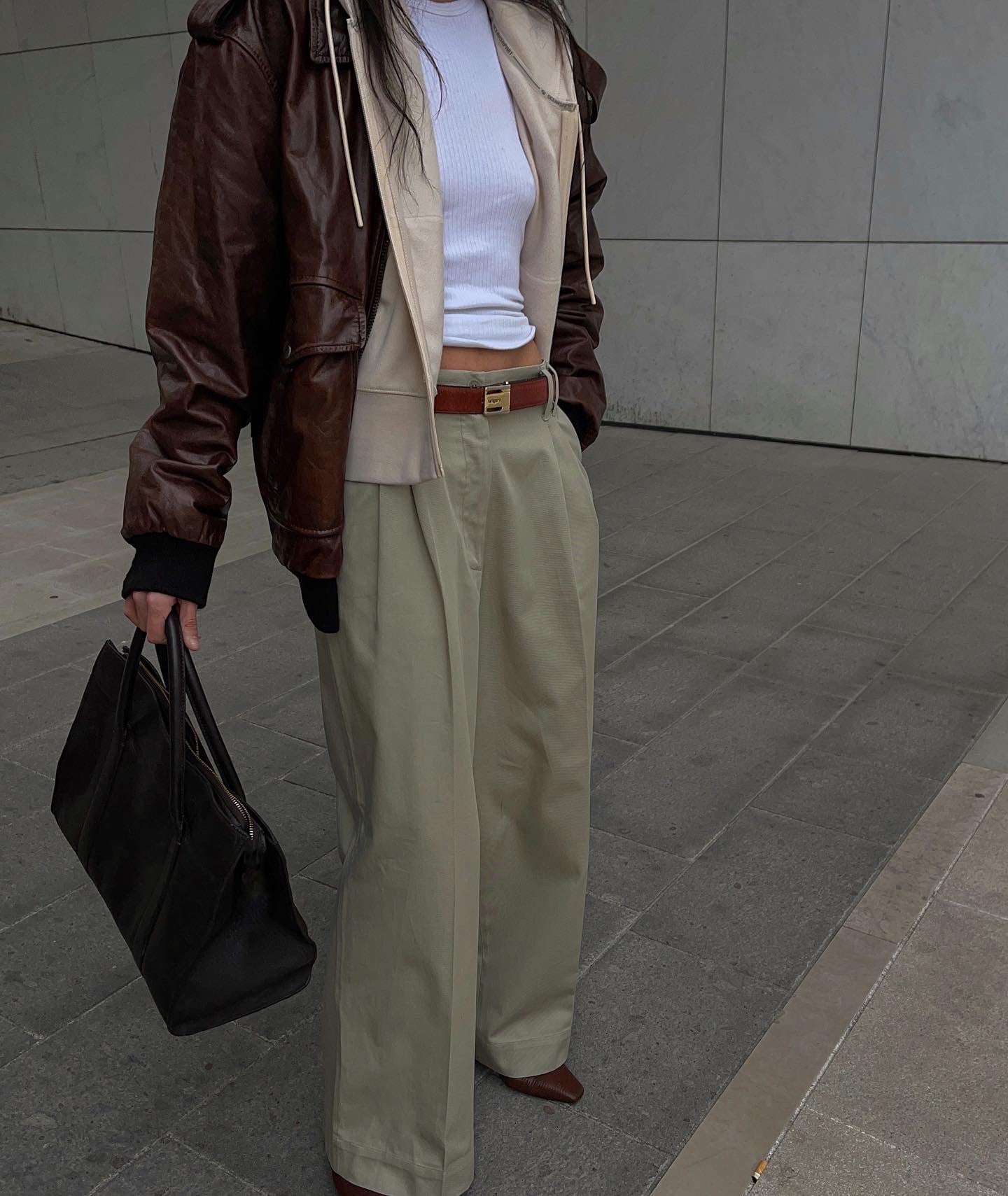 Ultra wide leg cotton trousers