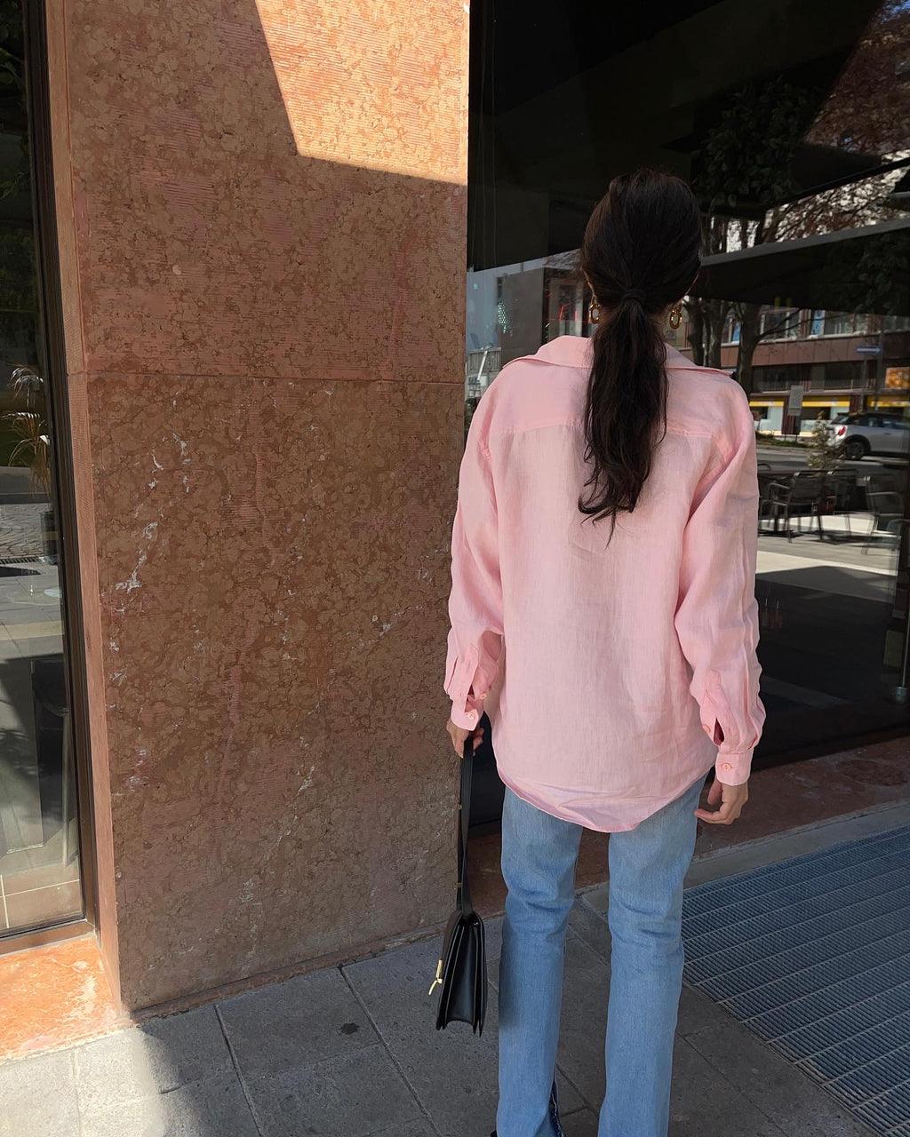 Max Mara pink linen shirt