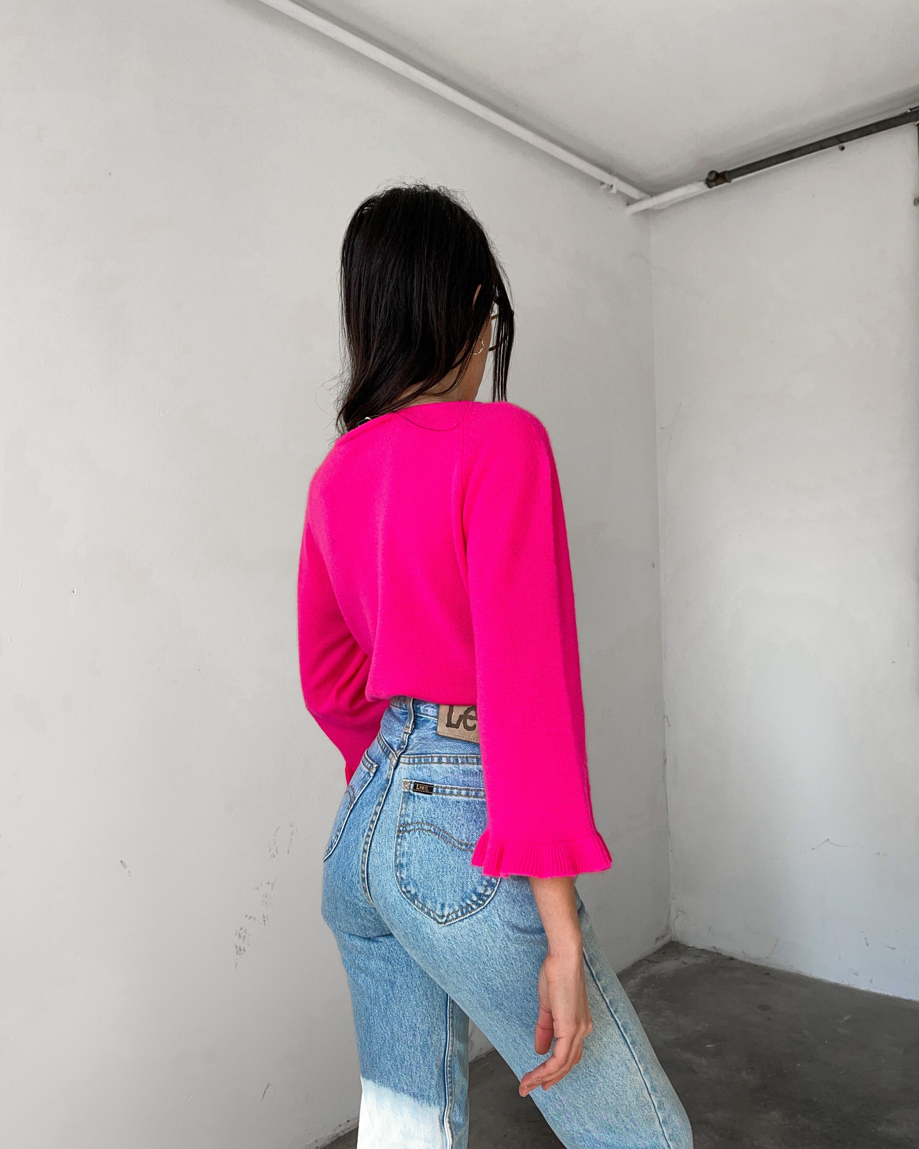 100% cashmere bright fucsia jumper