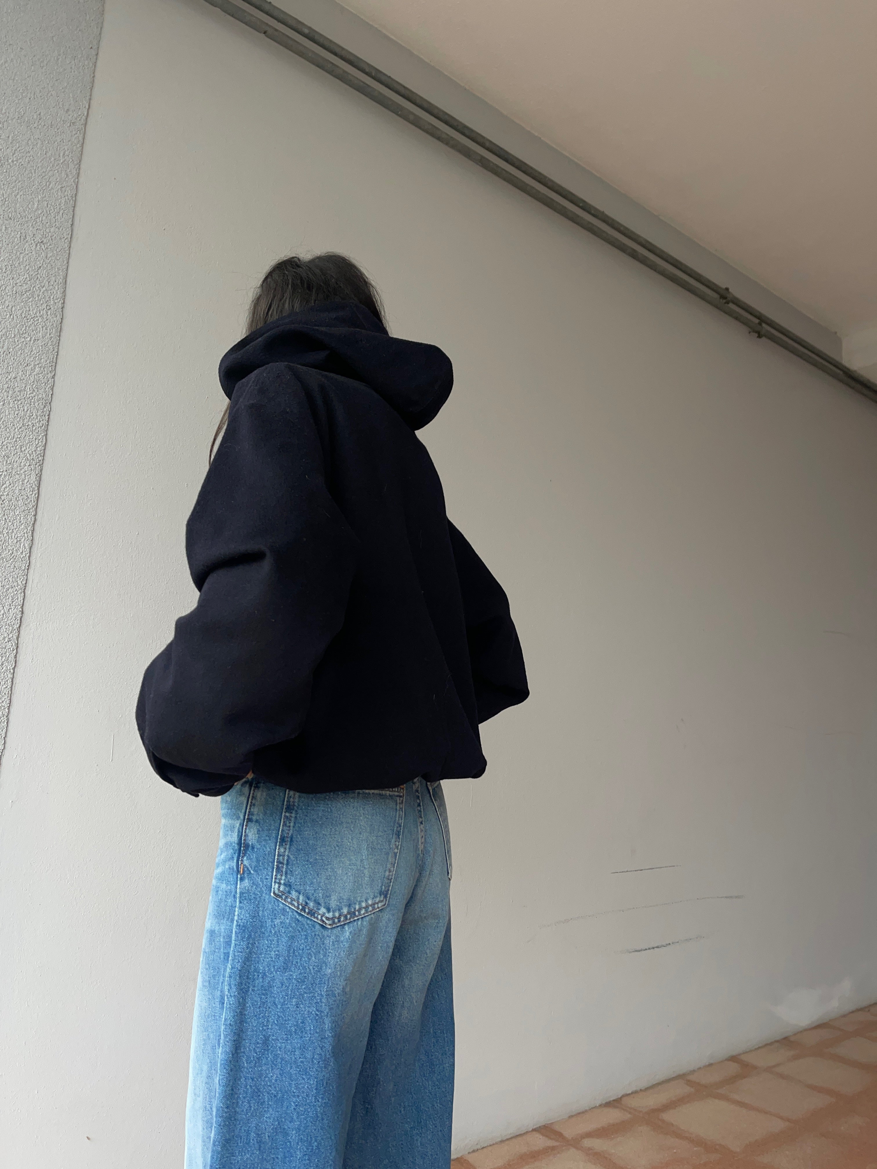 Pure wool blue hoodie