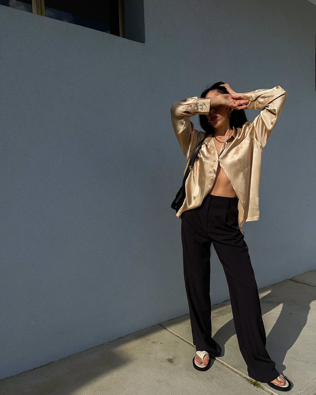 Camicia 100% liquid silk oro