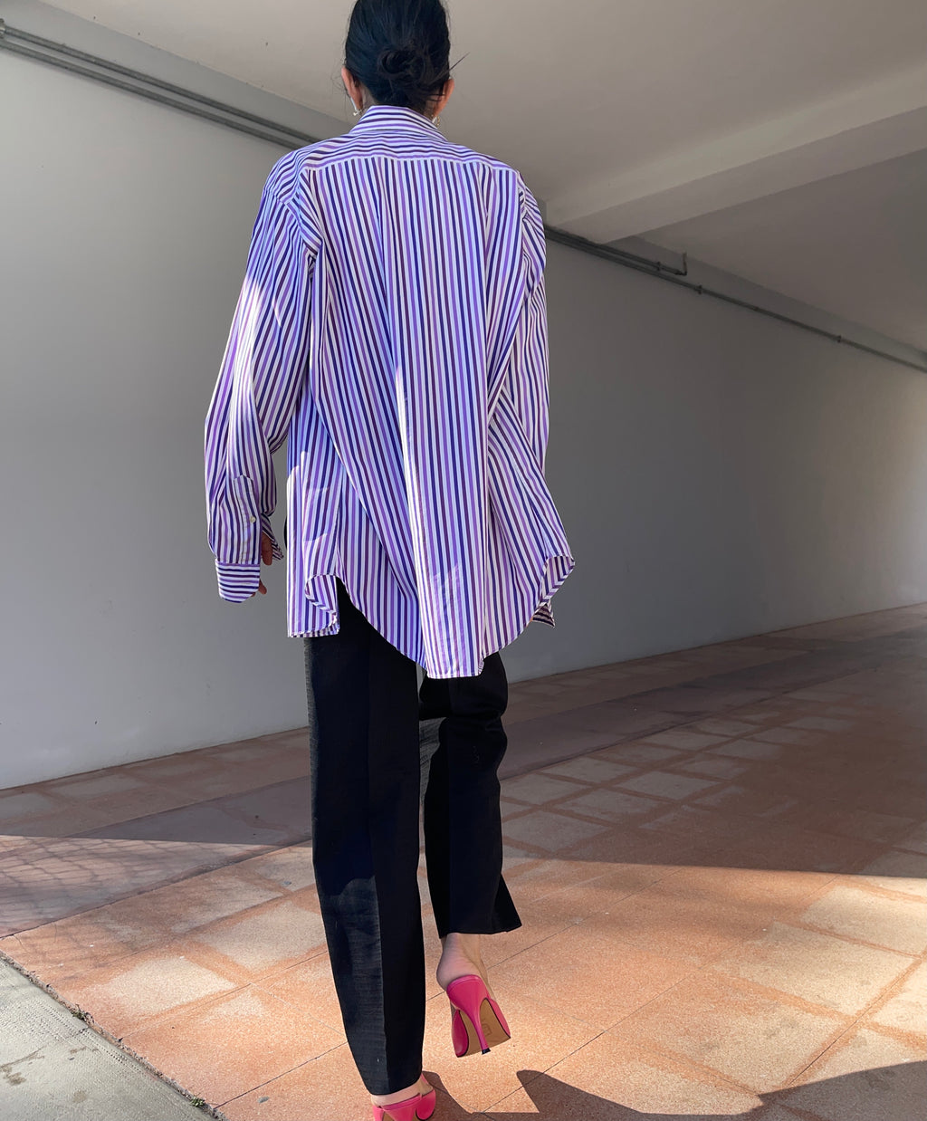 100 wool  jacquard trousers