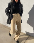 Light wool beige trousers