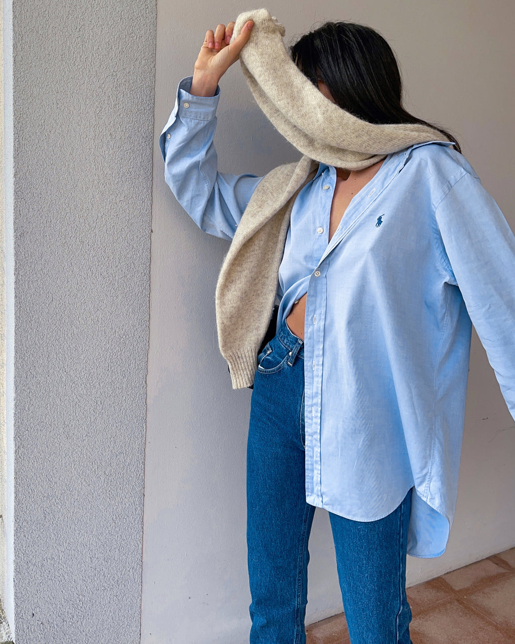 Ralph Lauren blue button down shirt