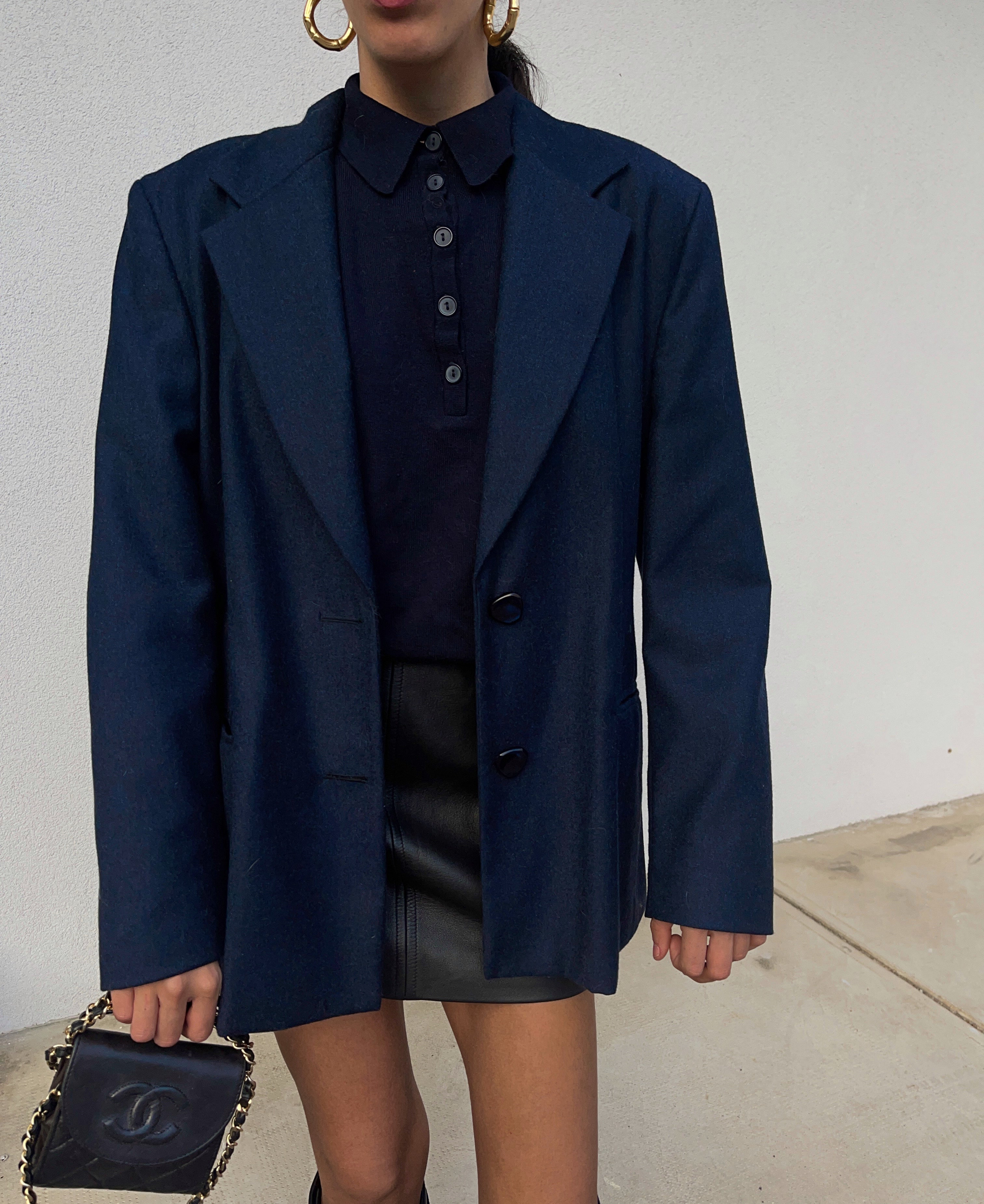 Blue wool blazer