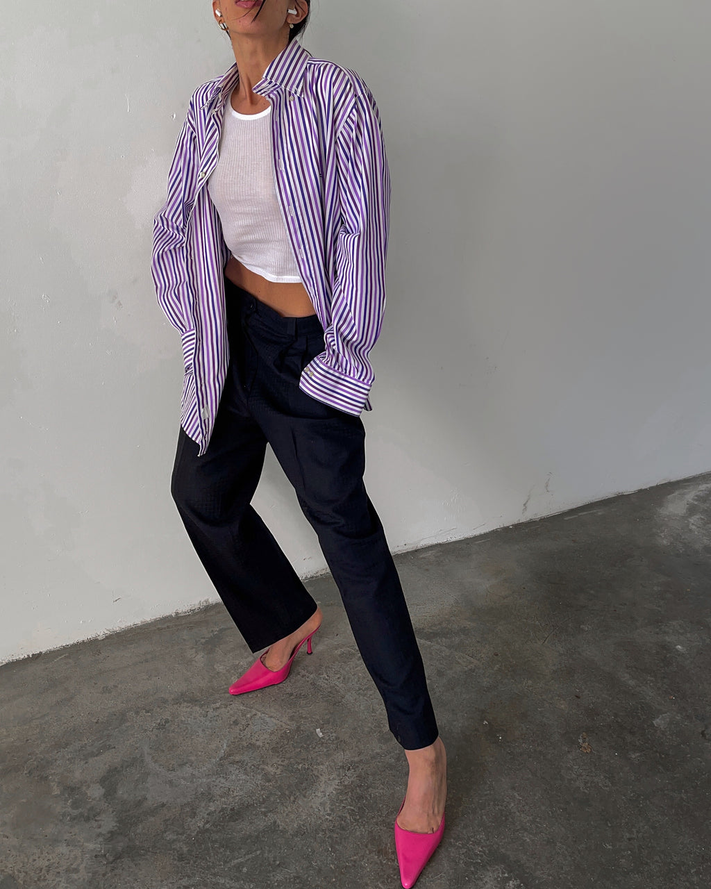 100 wool  jacquard trousers