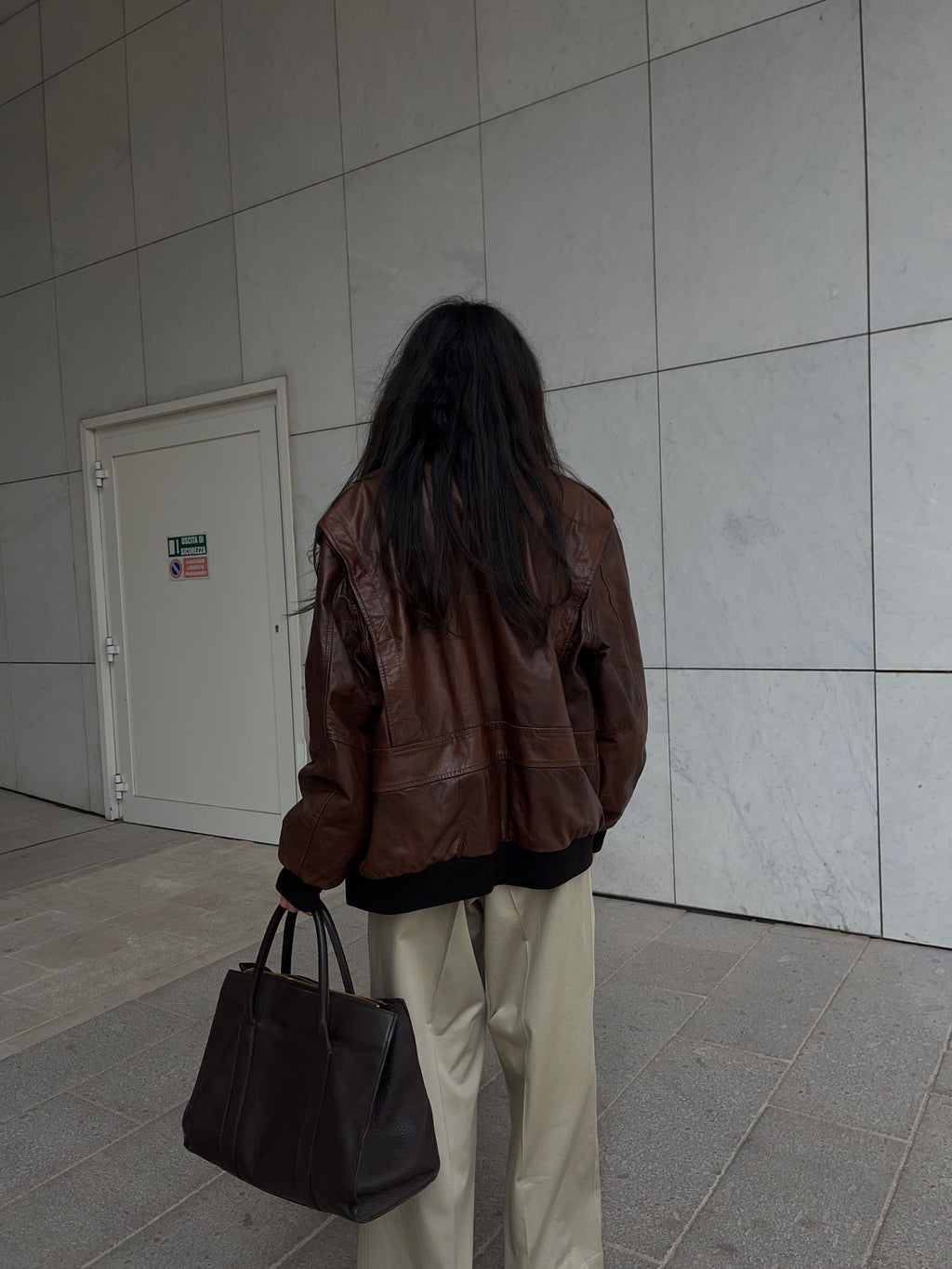 Real leather bomber jacket