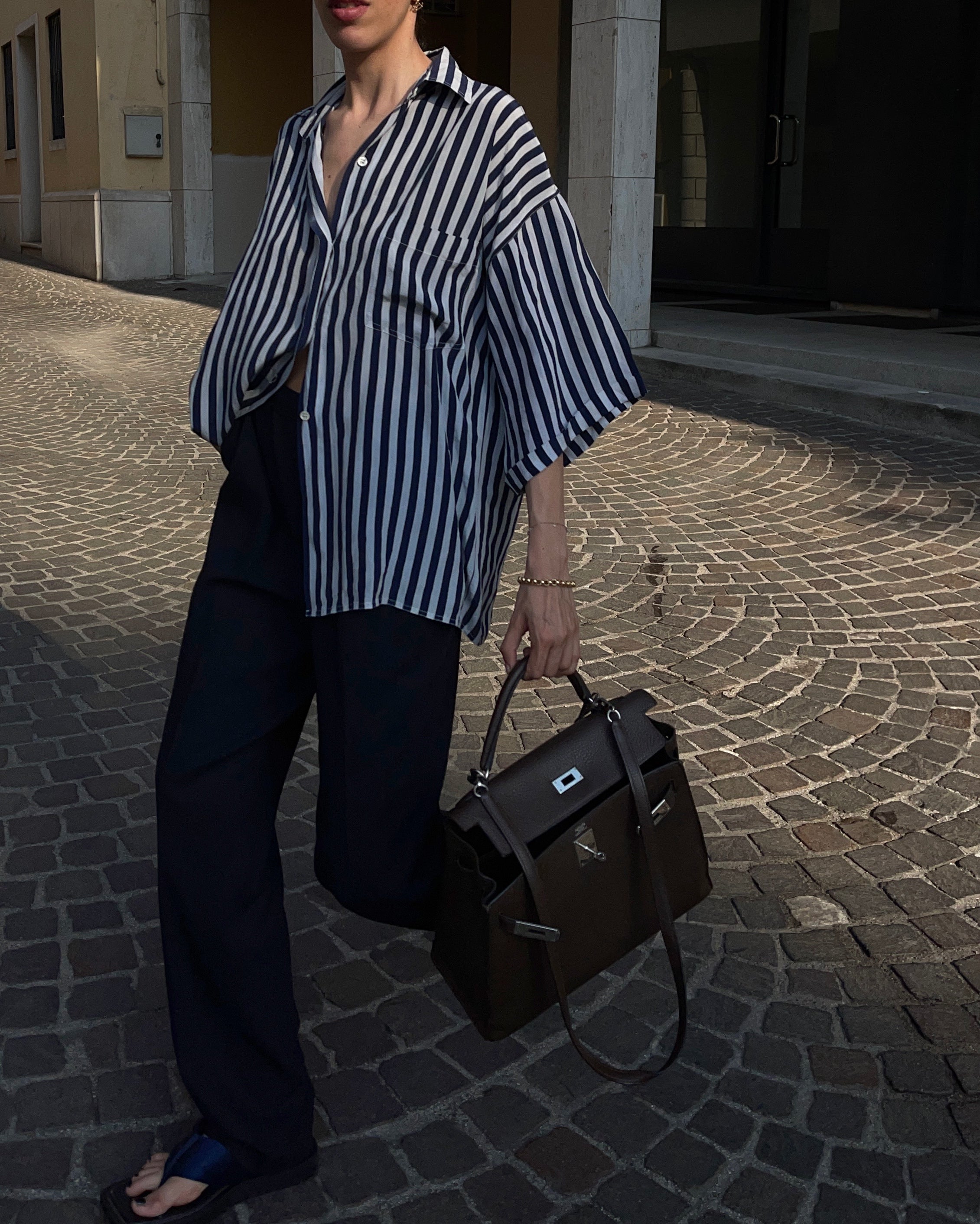 100 silk striped shirt