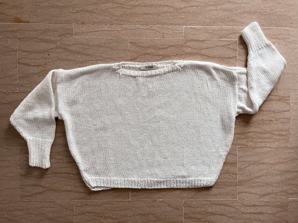 Handmade white cotton jumper