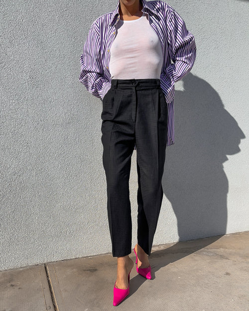 100 wool  jacquard trousers