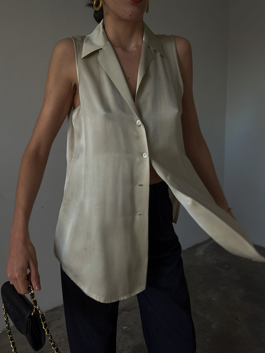 100% liquid silk FRETTE top