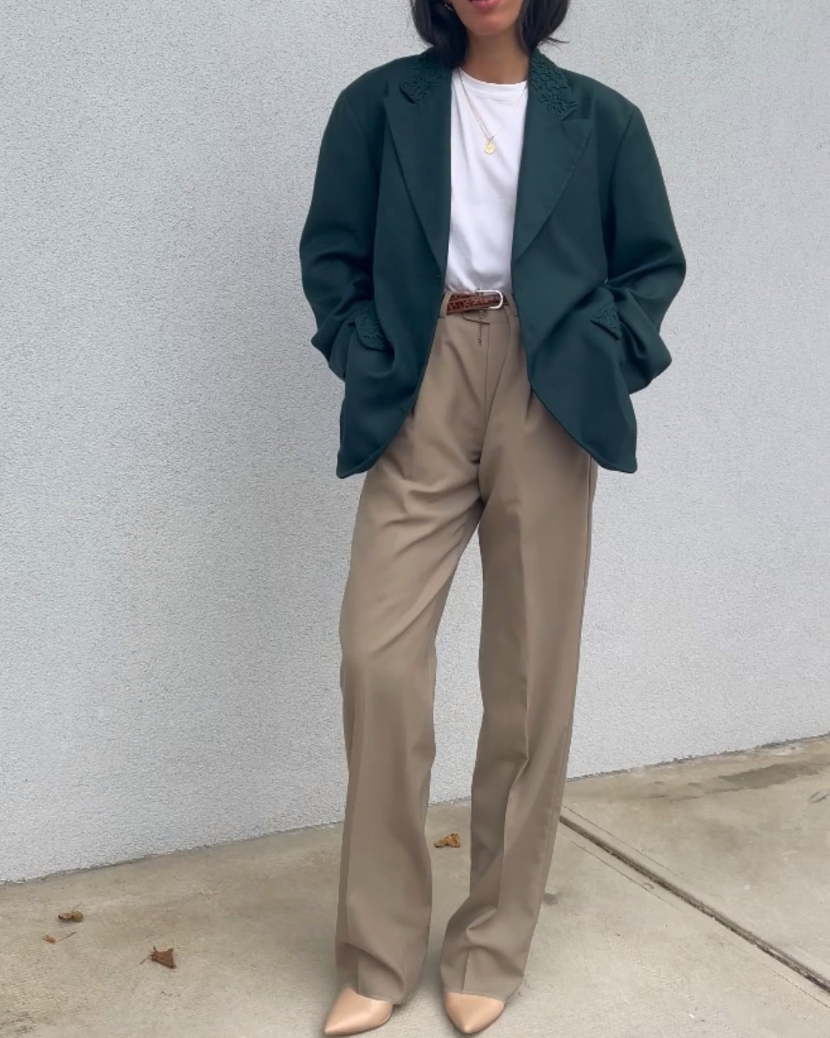 Green wool Balestra blazer