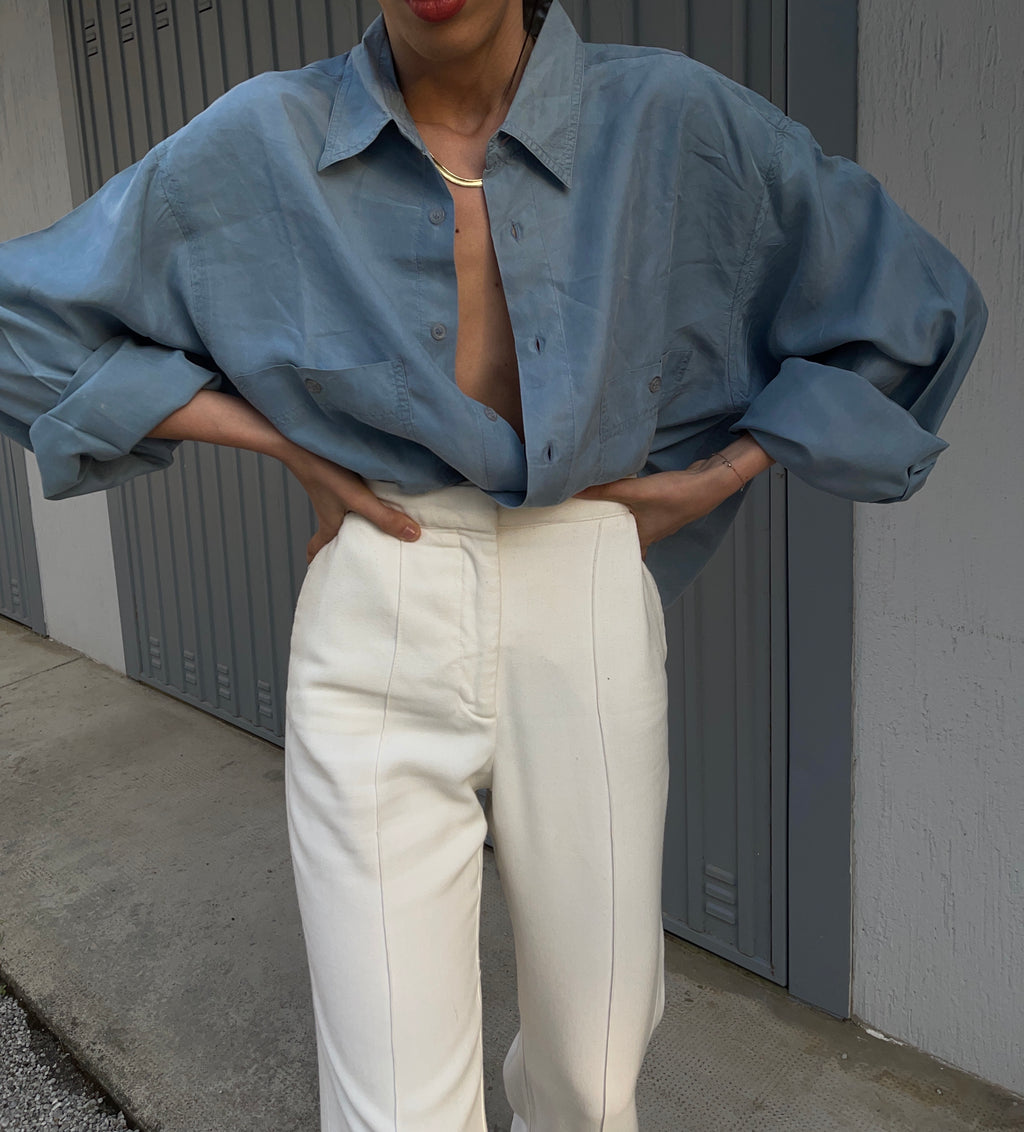 100% silk ceruleo shirt