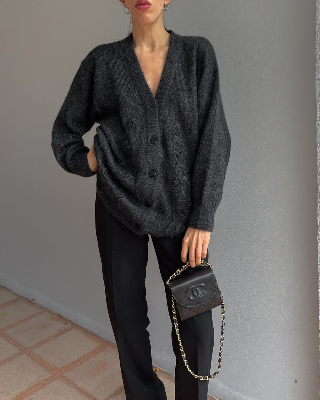 70 kid mohair cardigan