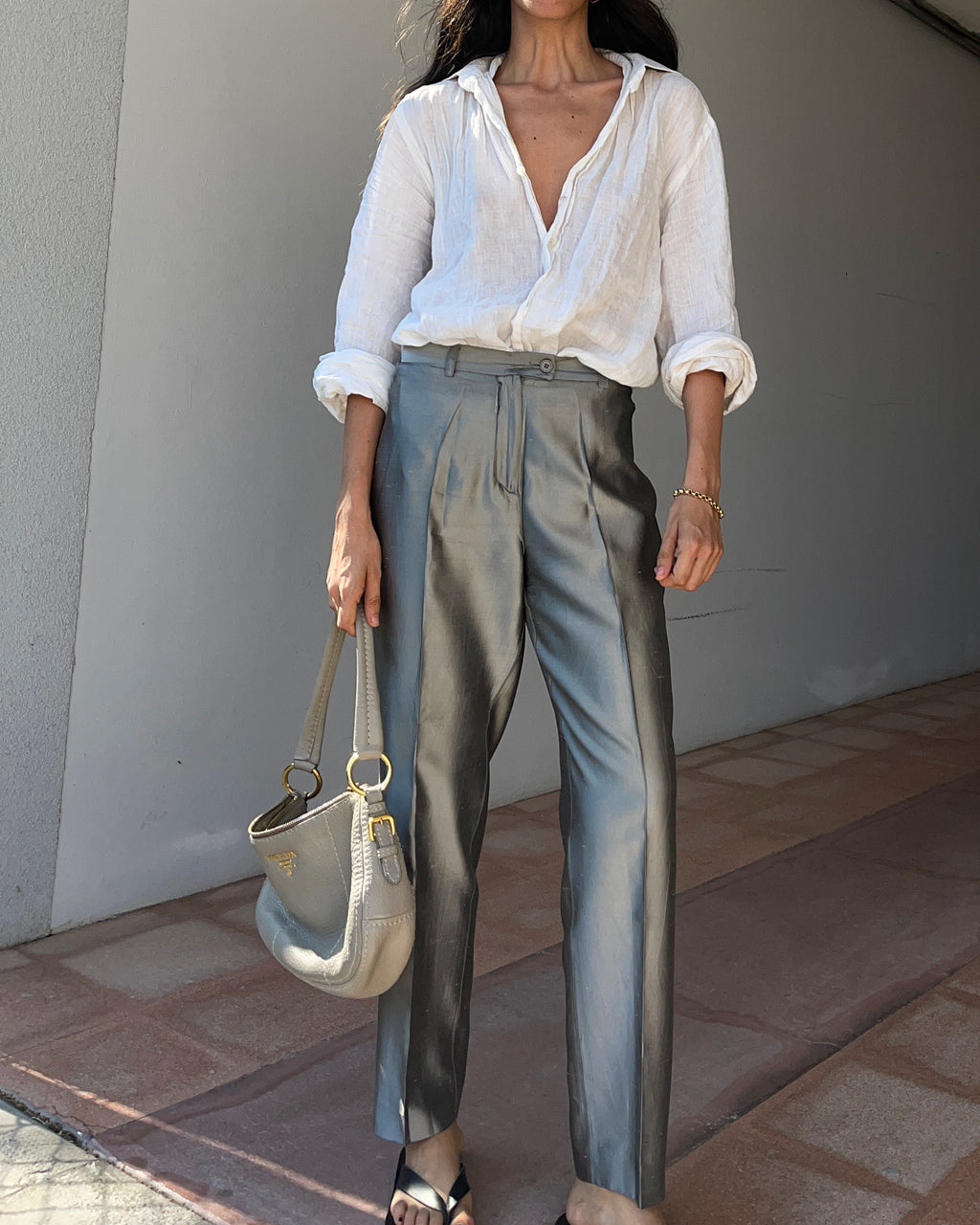 silk blend  trousers