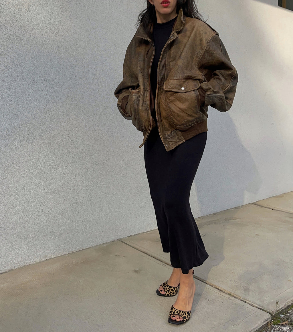 Bomber leather jacket