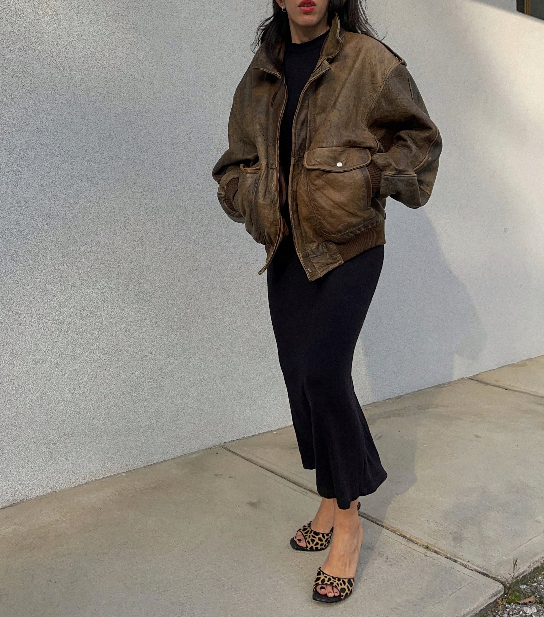Bomber leather jacket