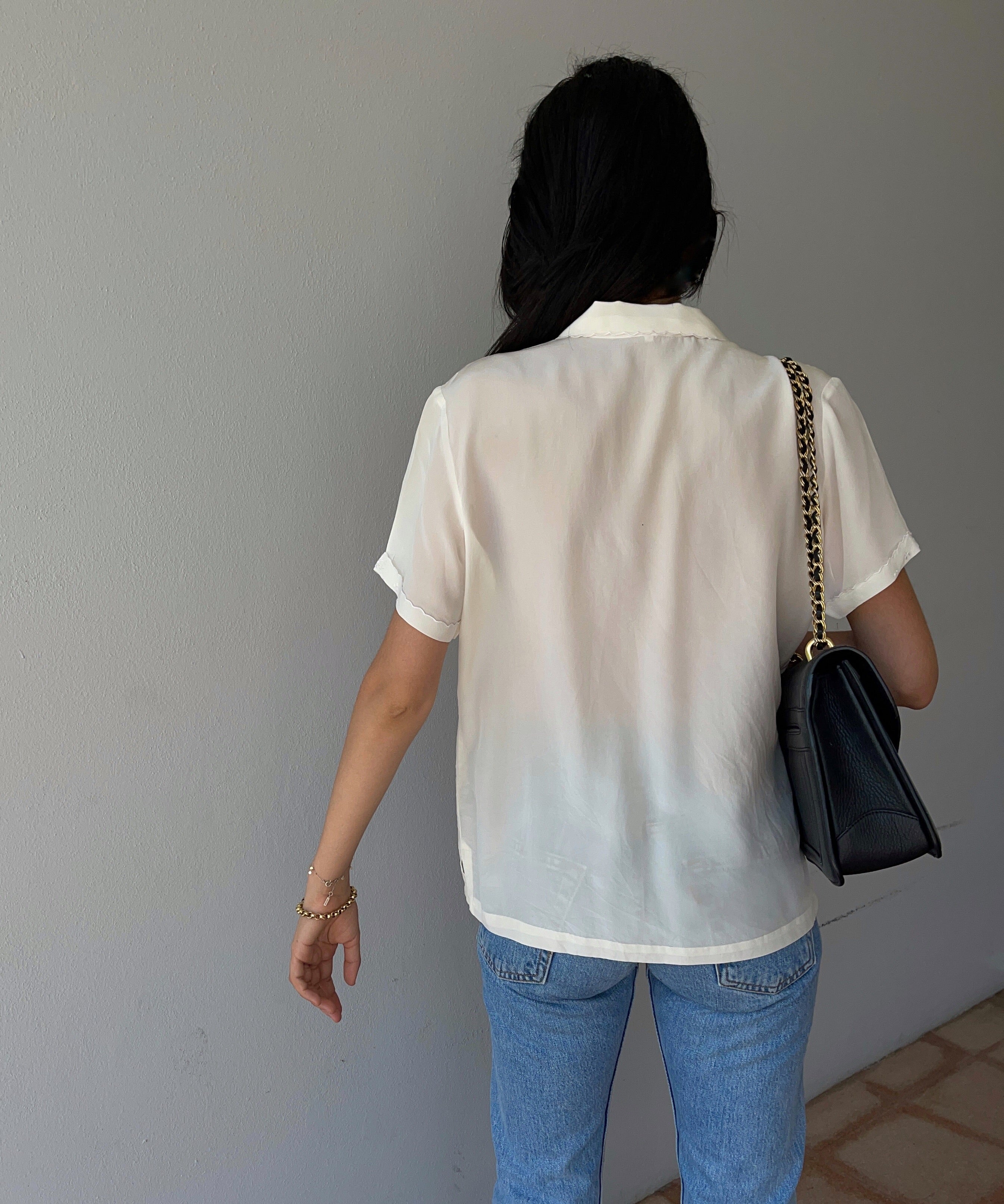 Hand embroided 100 silk shirt