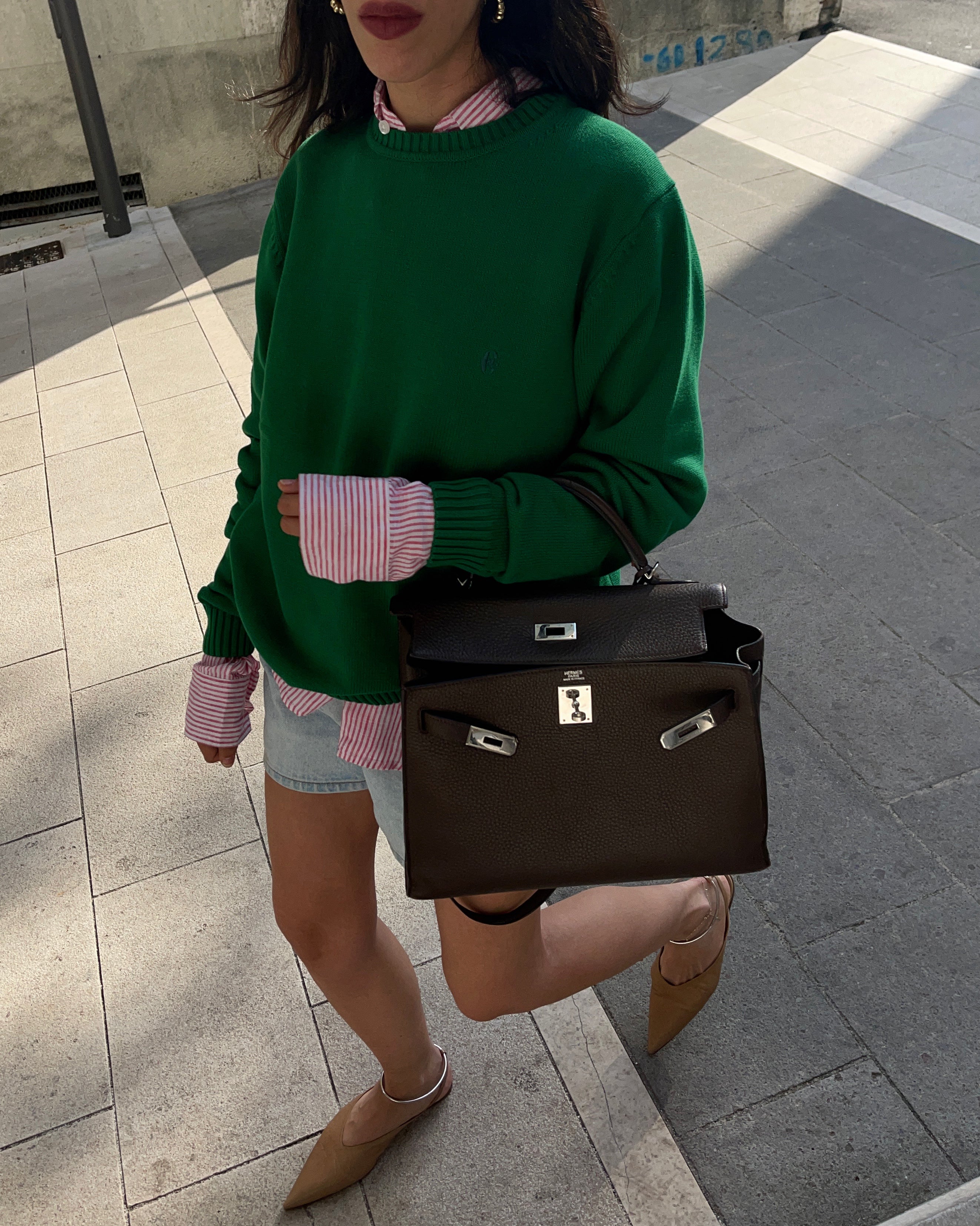 Green cotton jumper