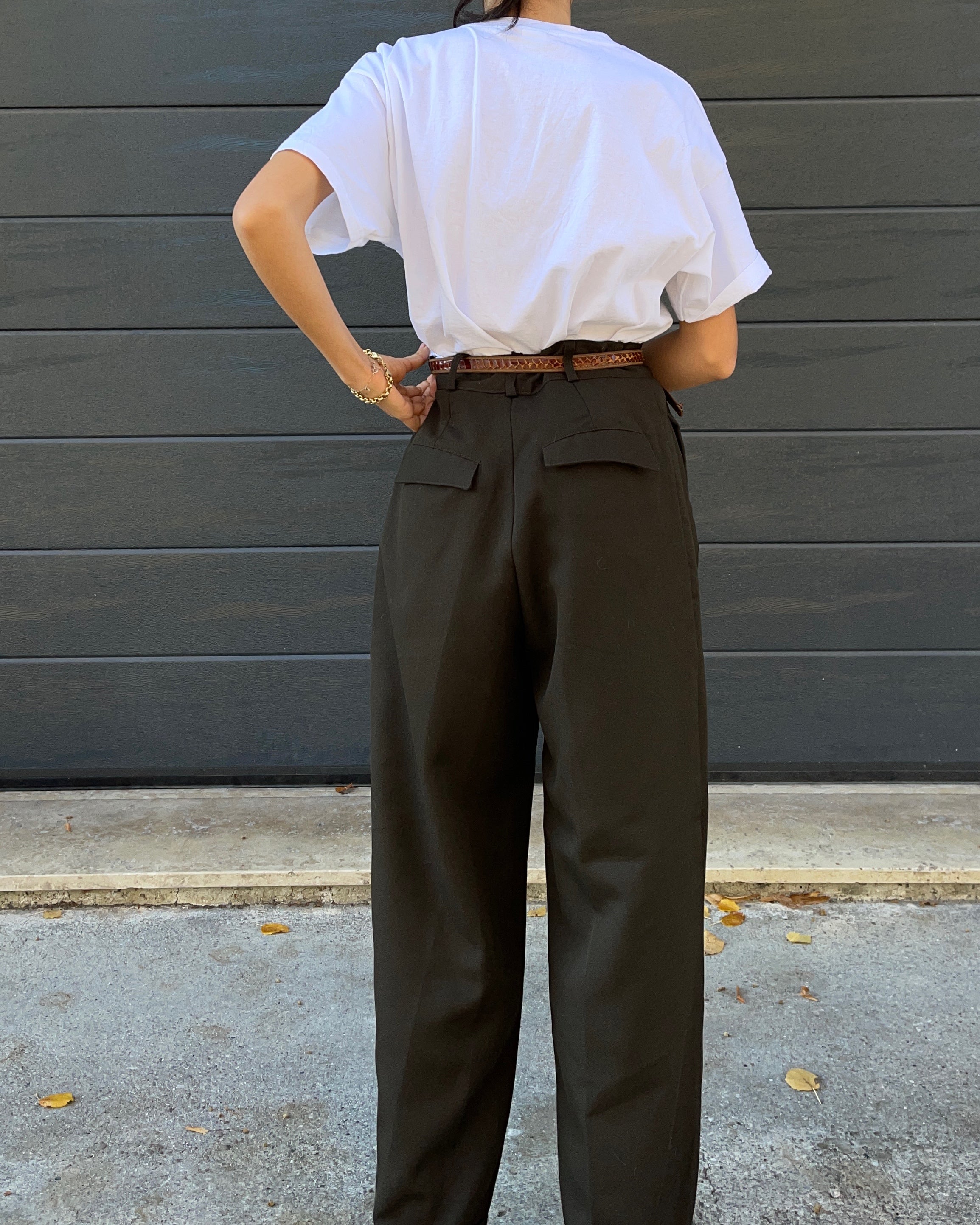 Olive green trousers