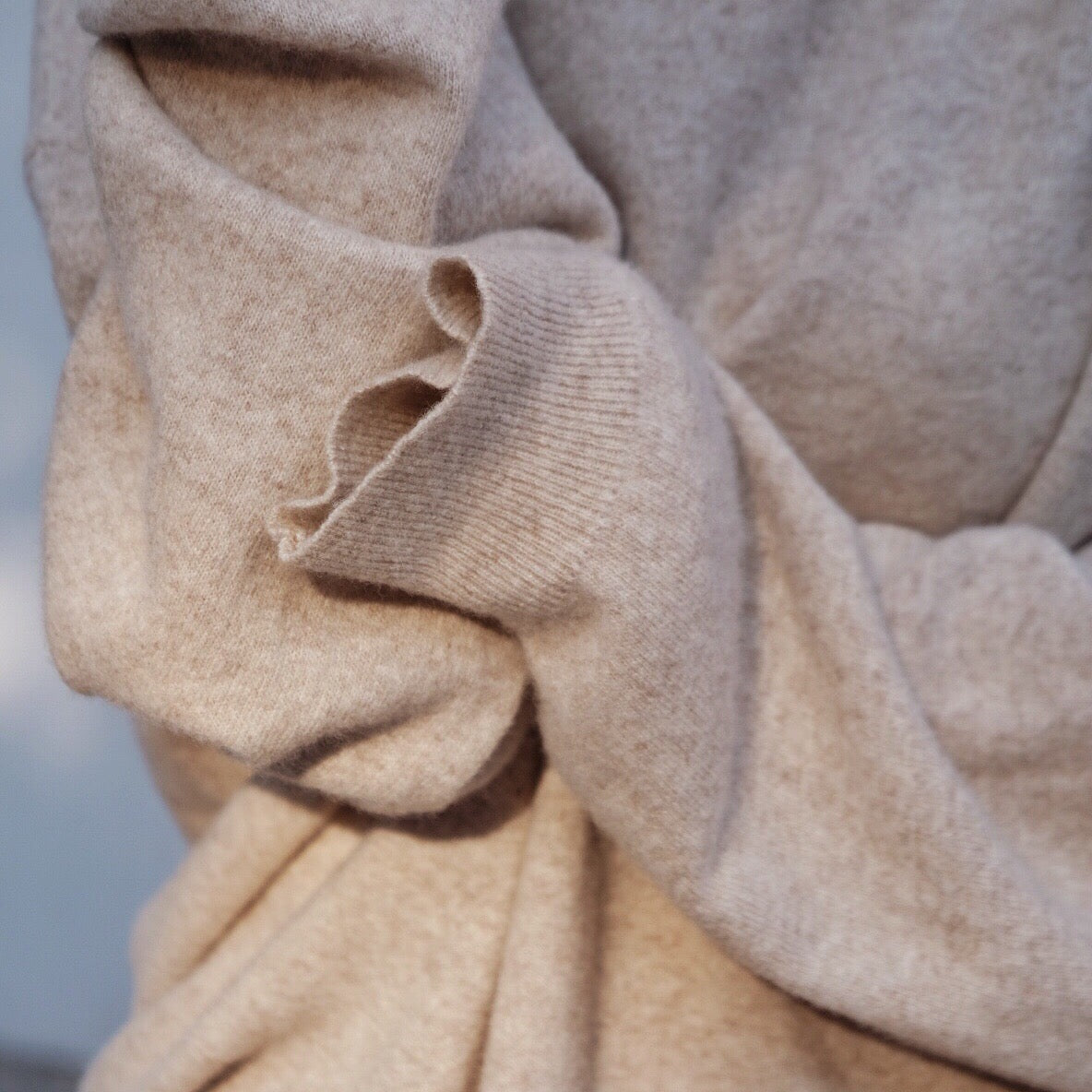 Wool beige turtleneck