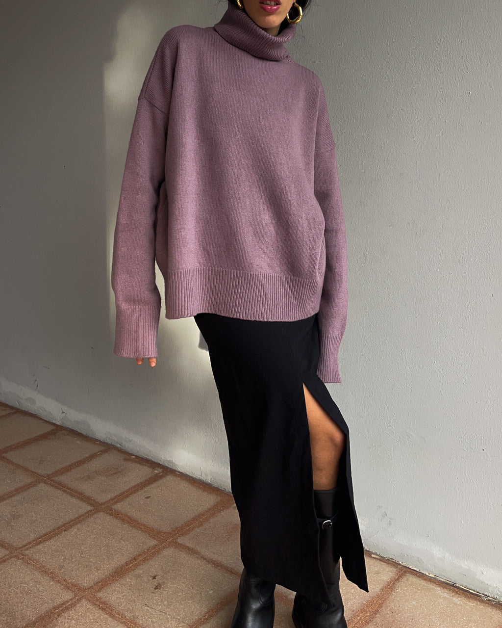 Oversize roll neck jumper
