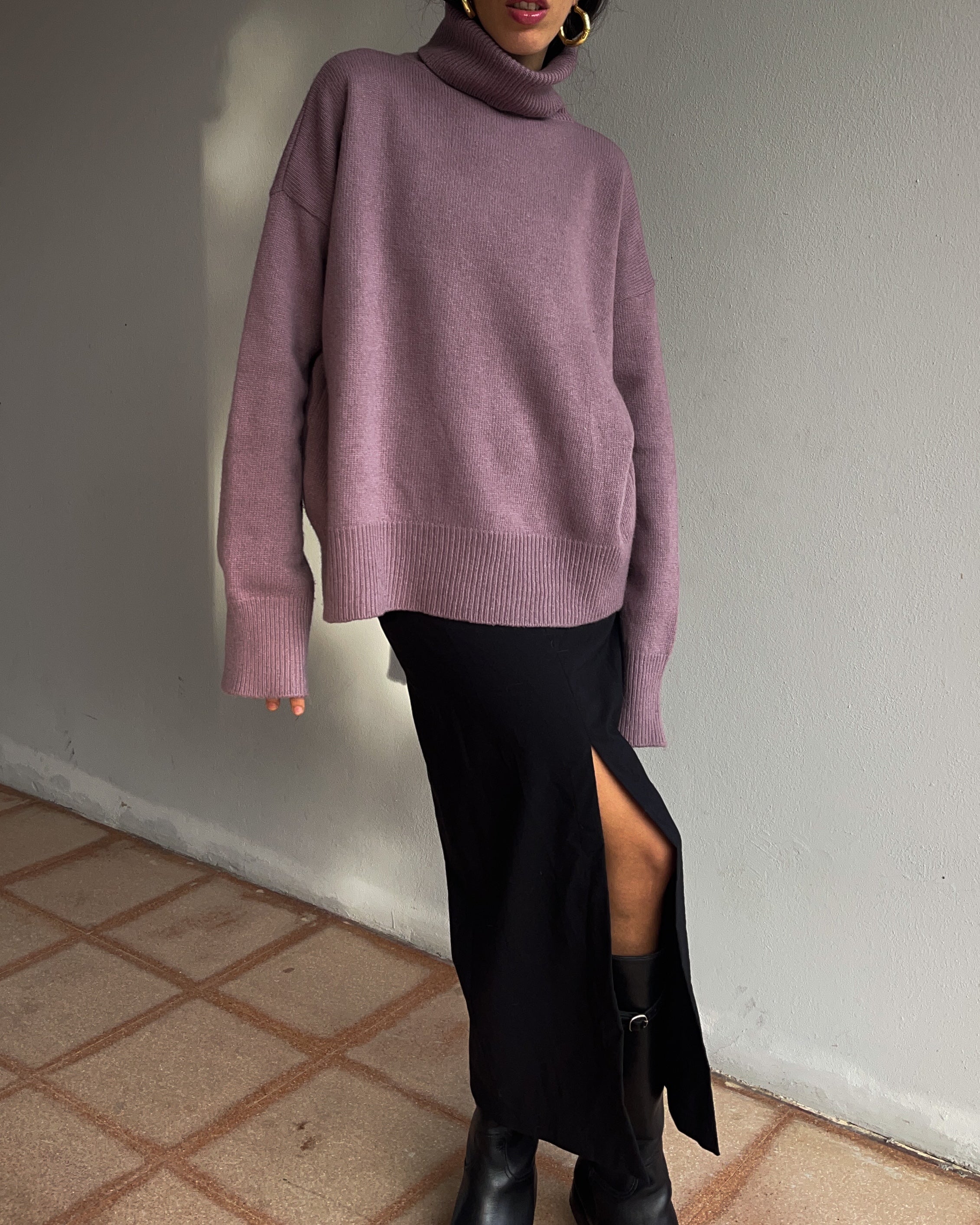 Oversize roll neck jumper