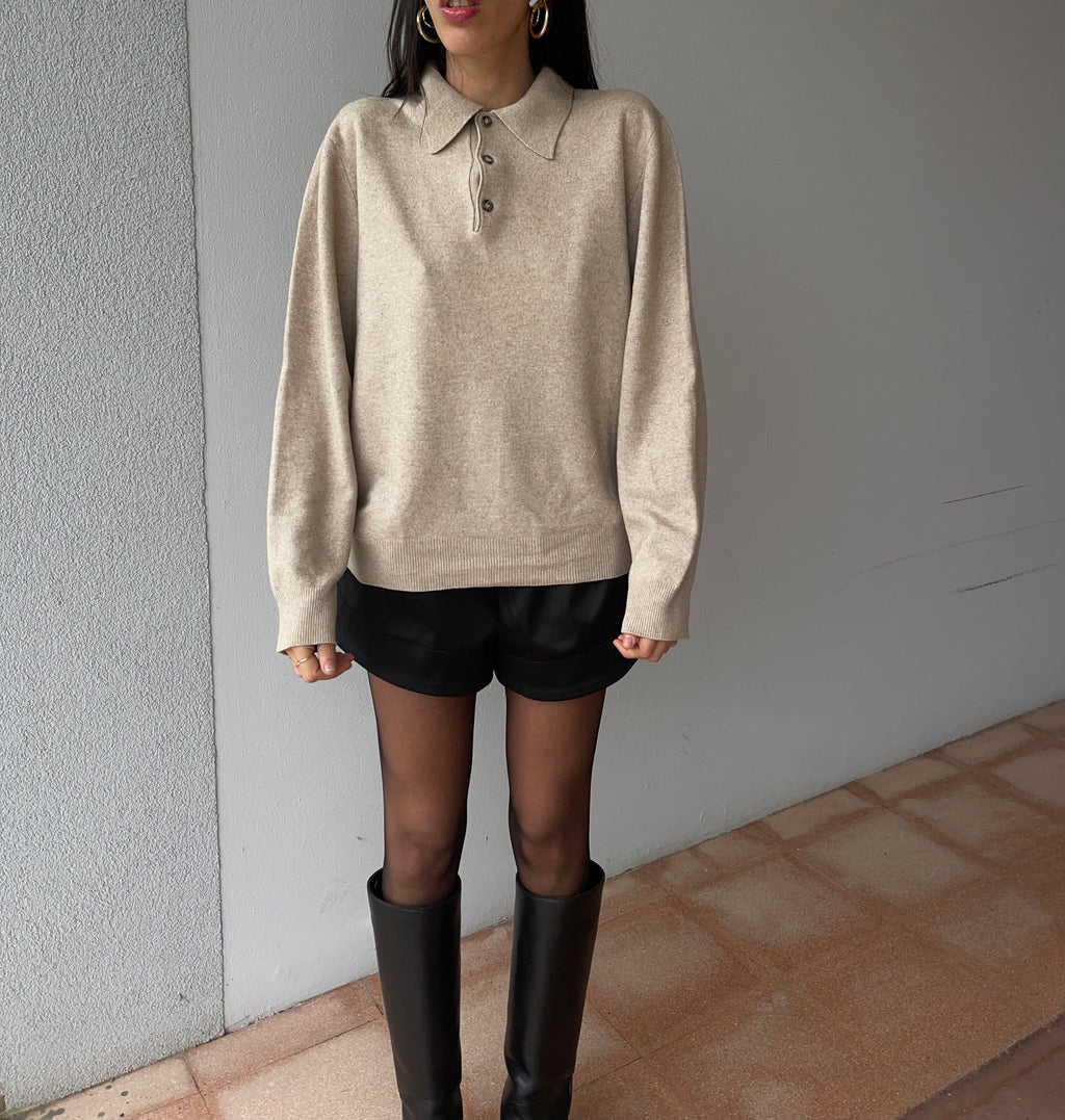 Polo cashmere blend beige*