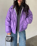 Lilac padded bomber