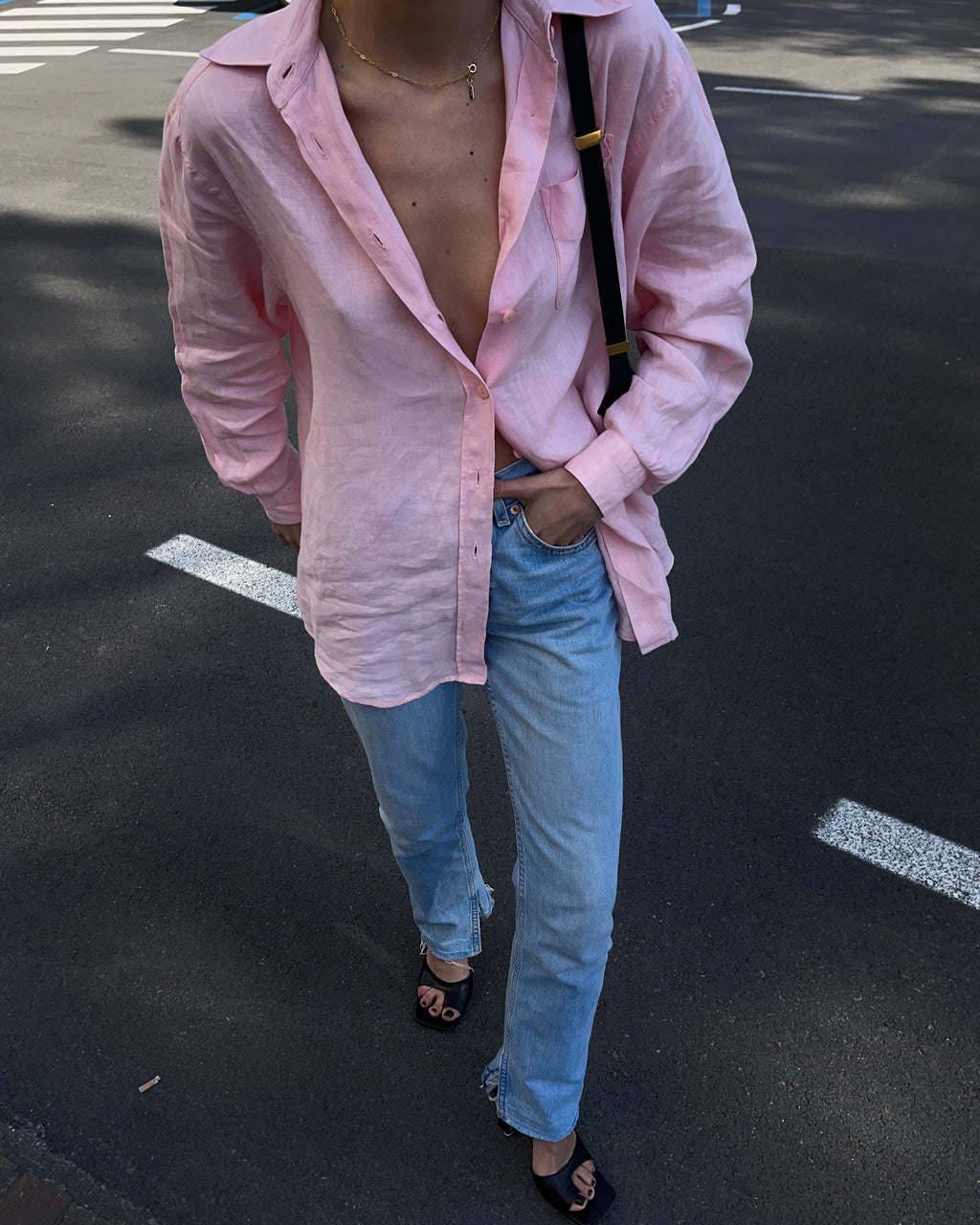 Max Mara pink linen shirt