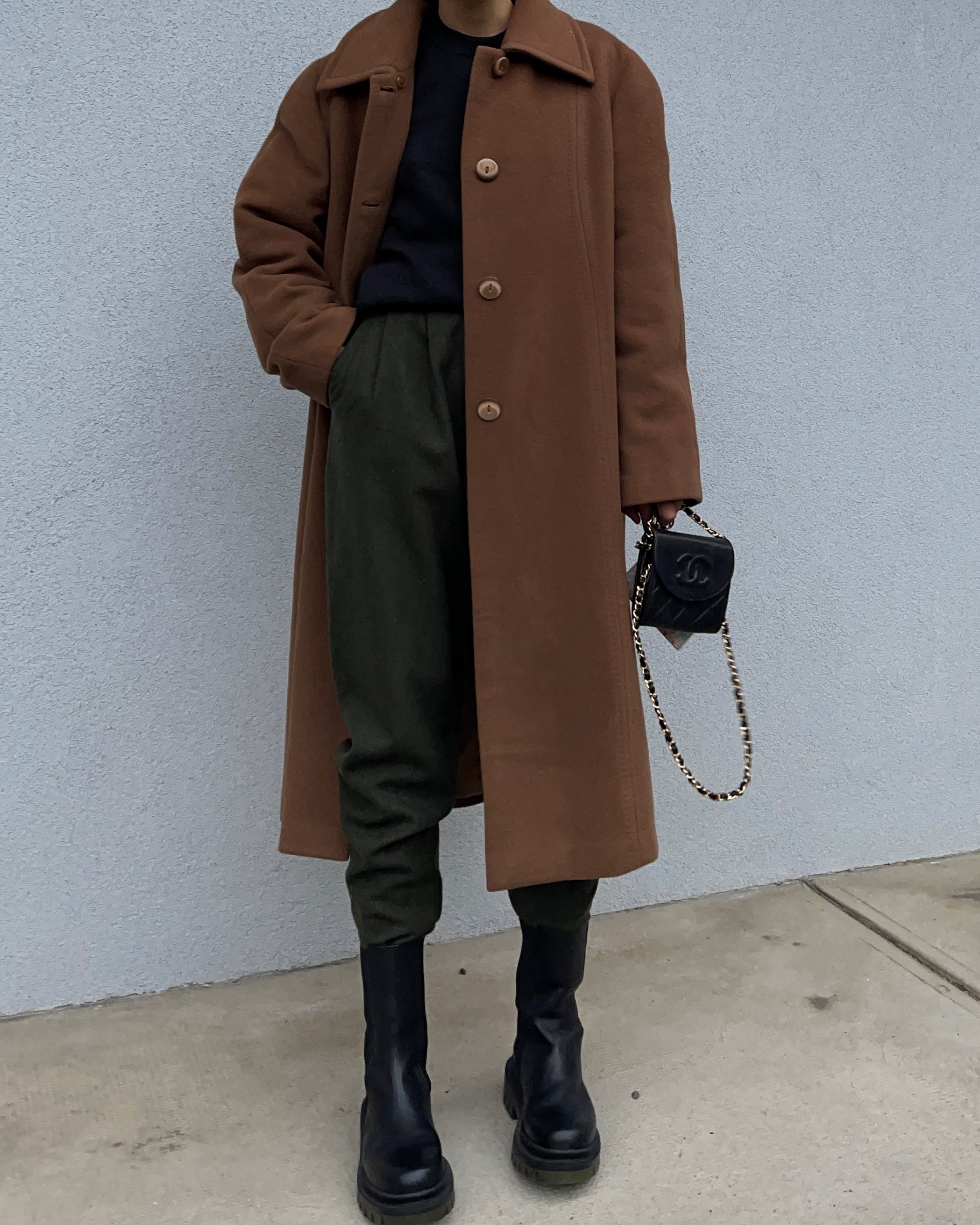 100 wool green trousers