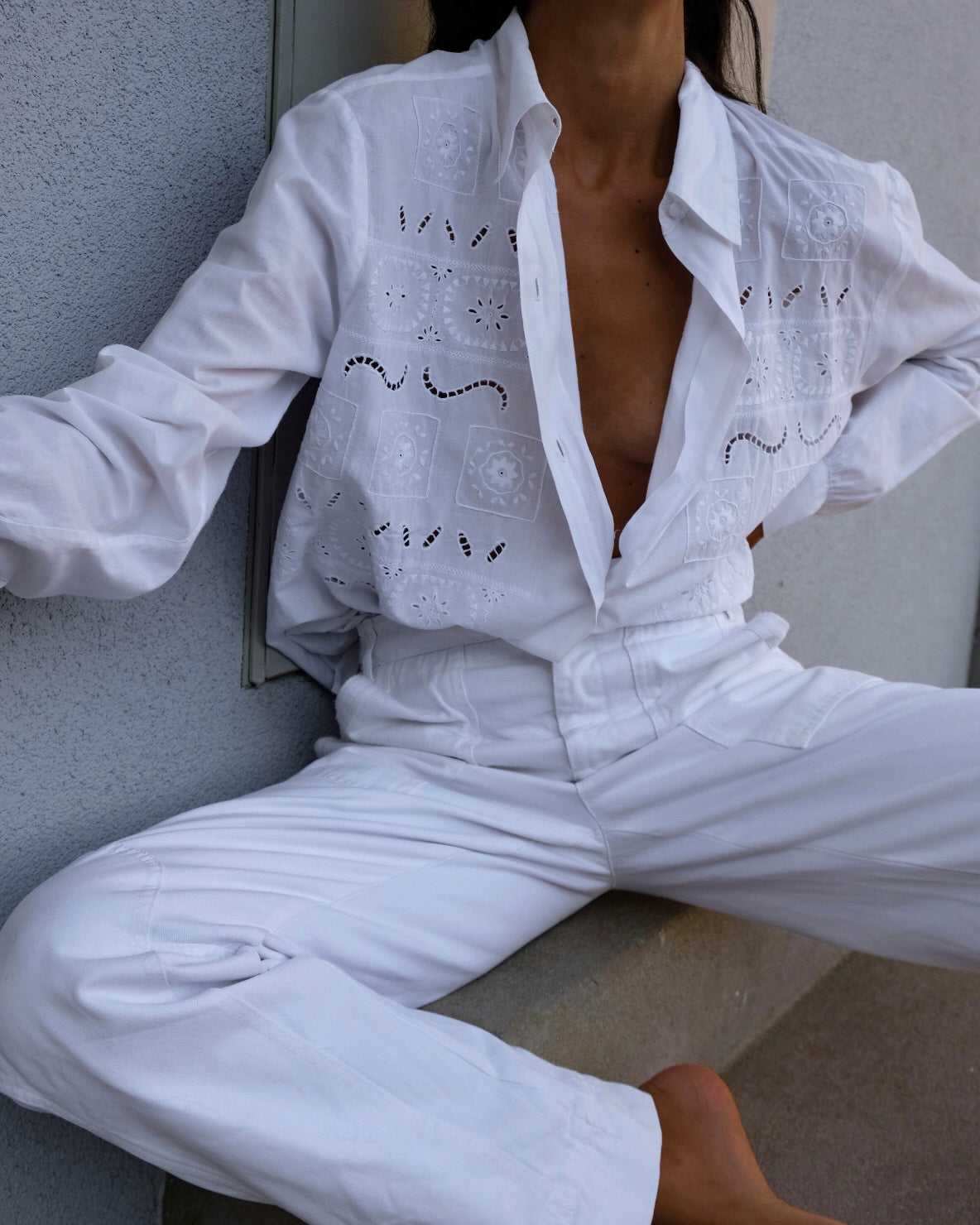 100 cotton handmade embroided shirt
