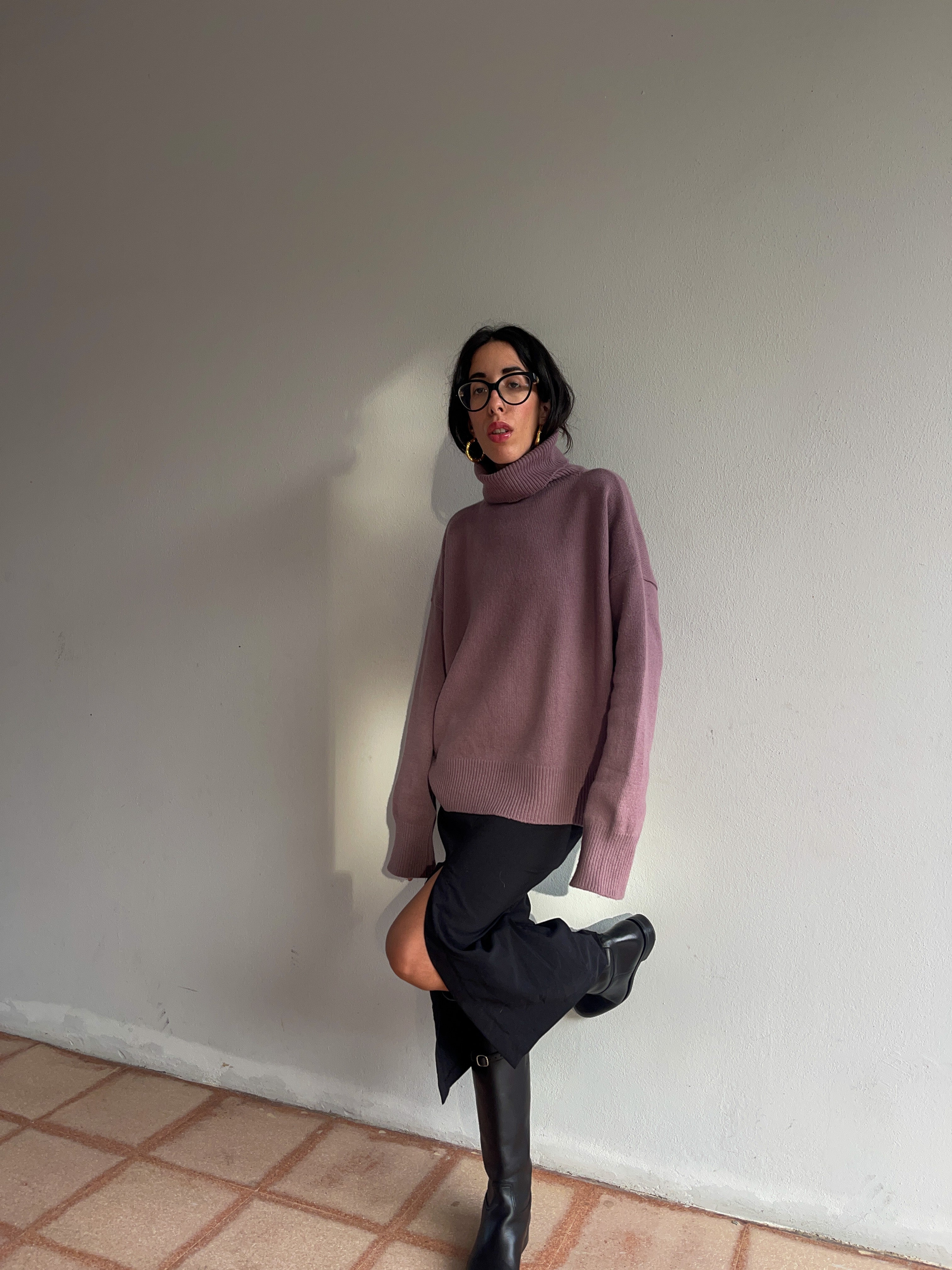 Oversize roll neck jumper