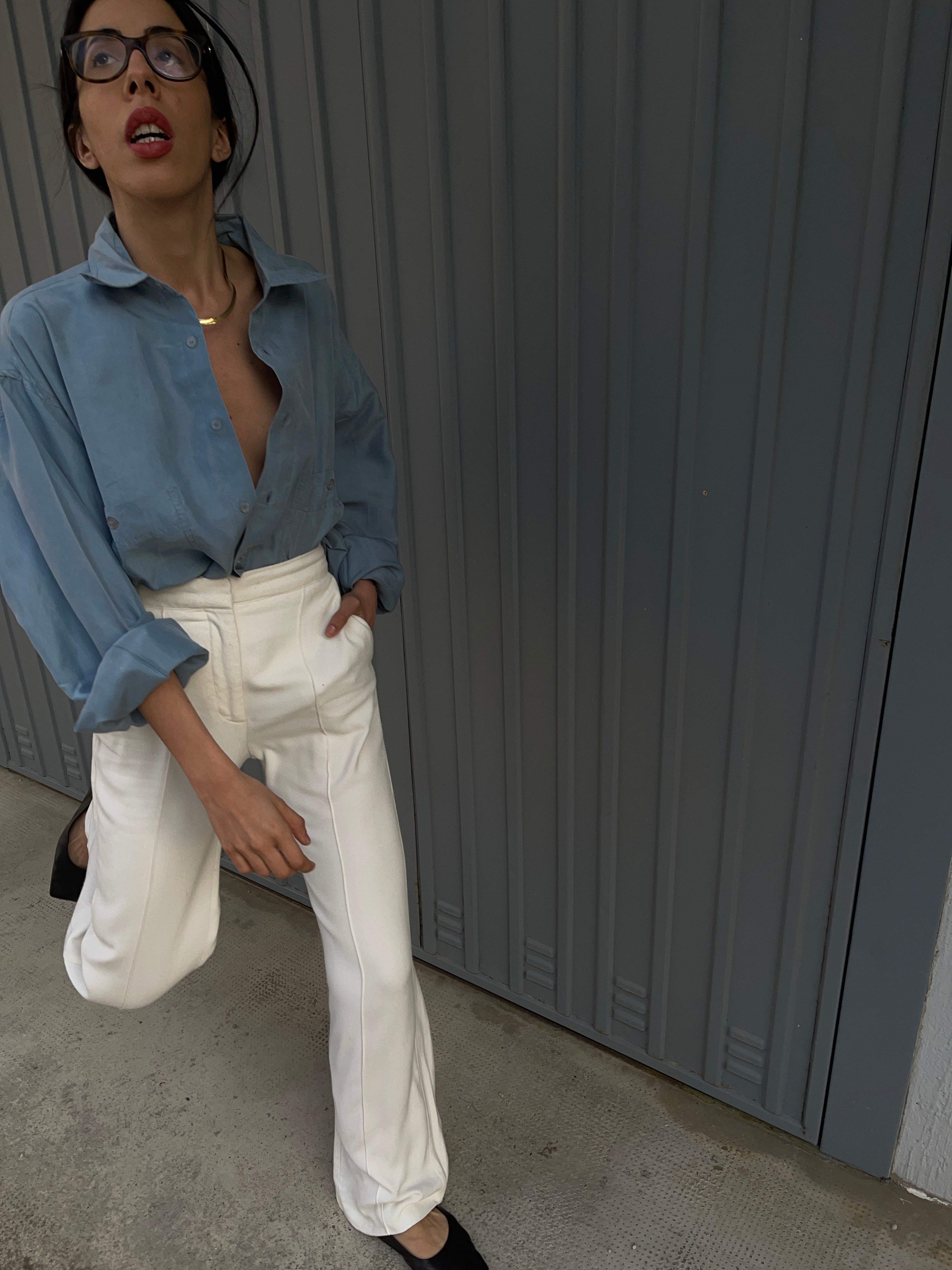 100% silk ceruleo shirt