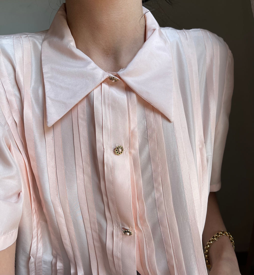 100% silk pink shirt