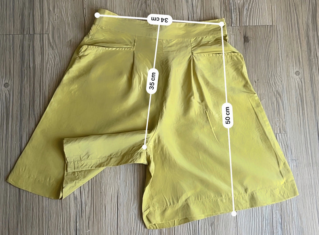 100% silk lime Bermuda