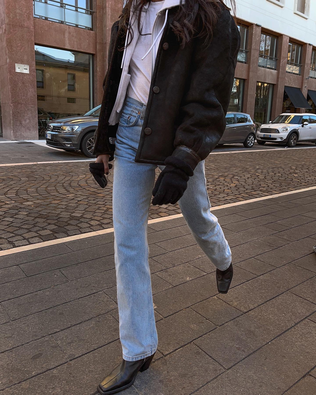 Black shearling jacket