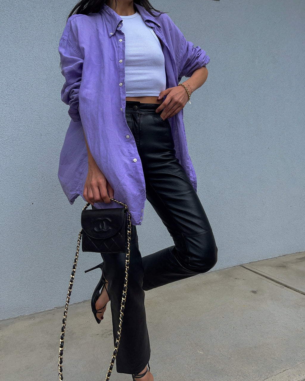 100% linen lilac shirt