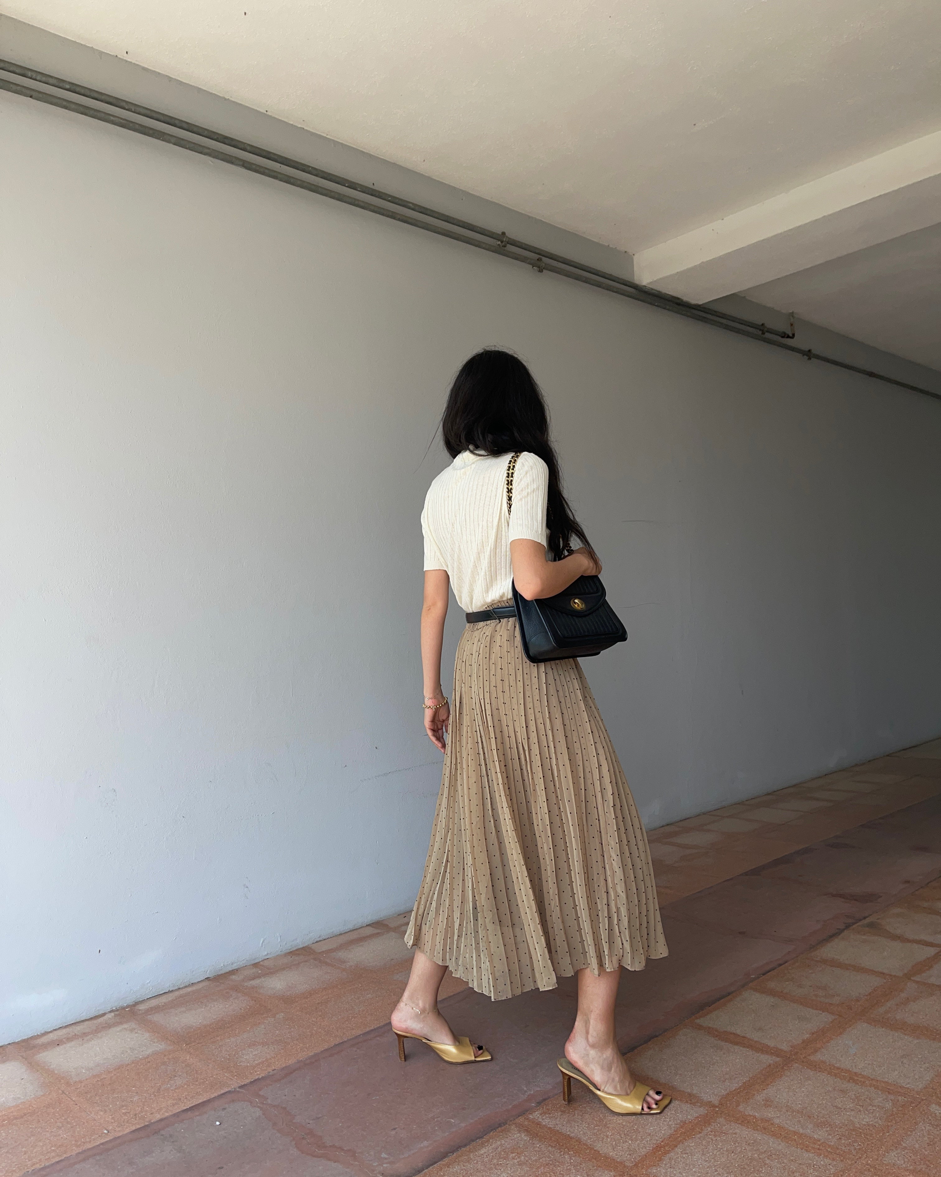 Pois midi skirt