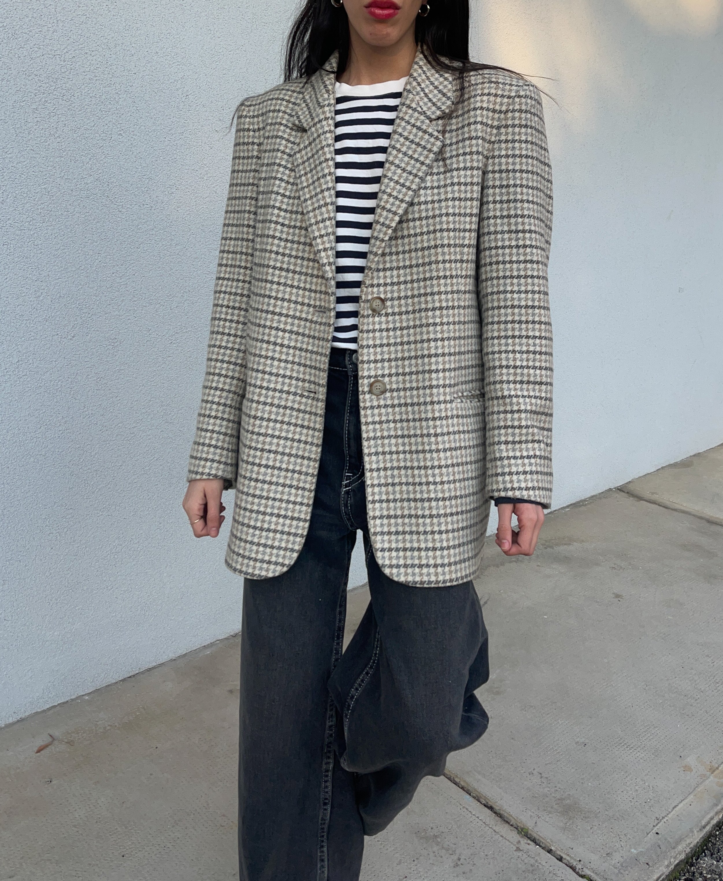 Check wool blazer