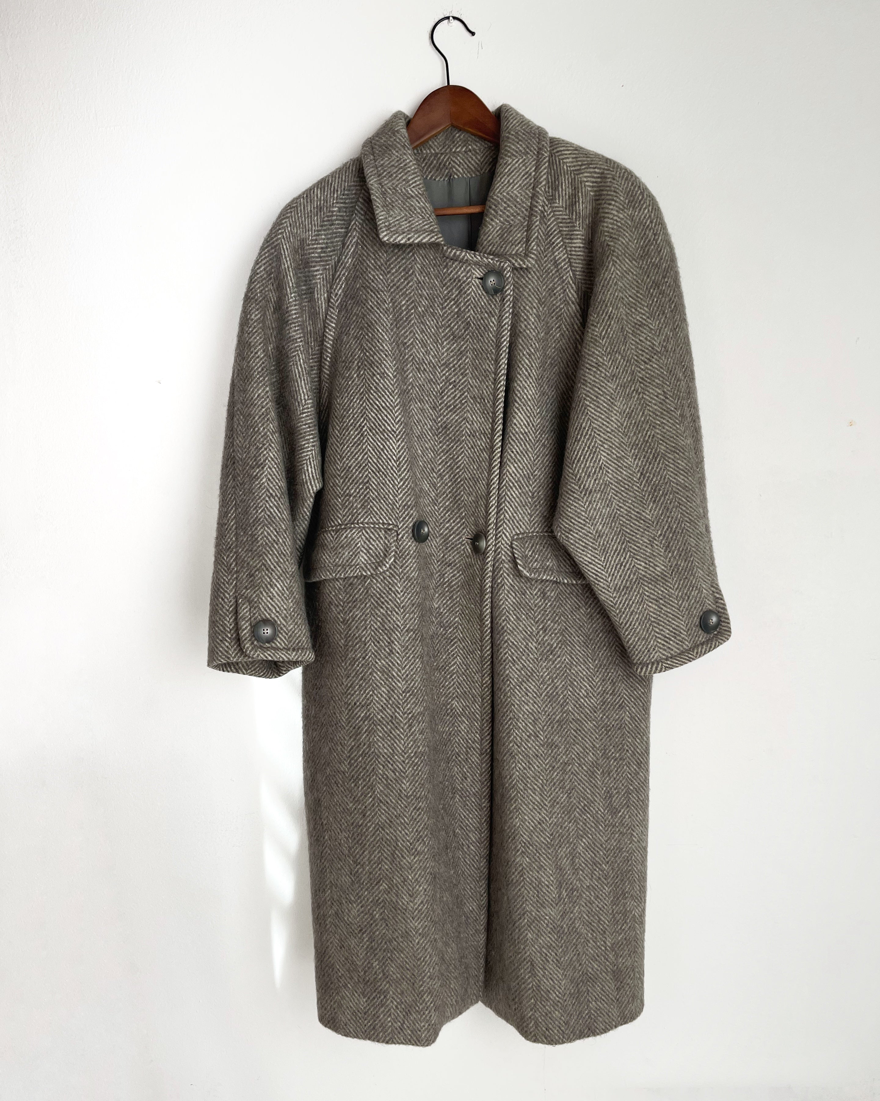 Wool vintage HERRINGBONE COAT