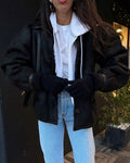 Black shearling jacket